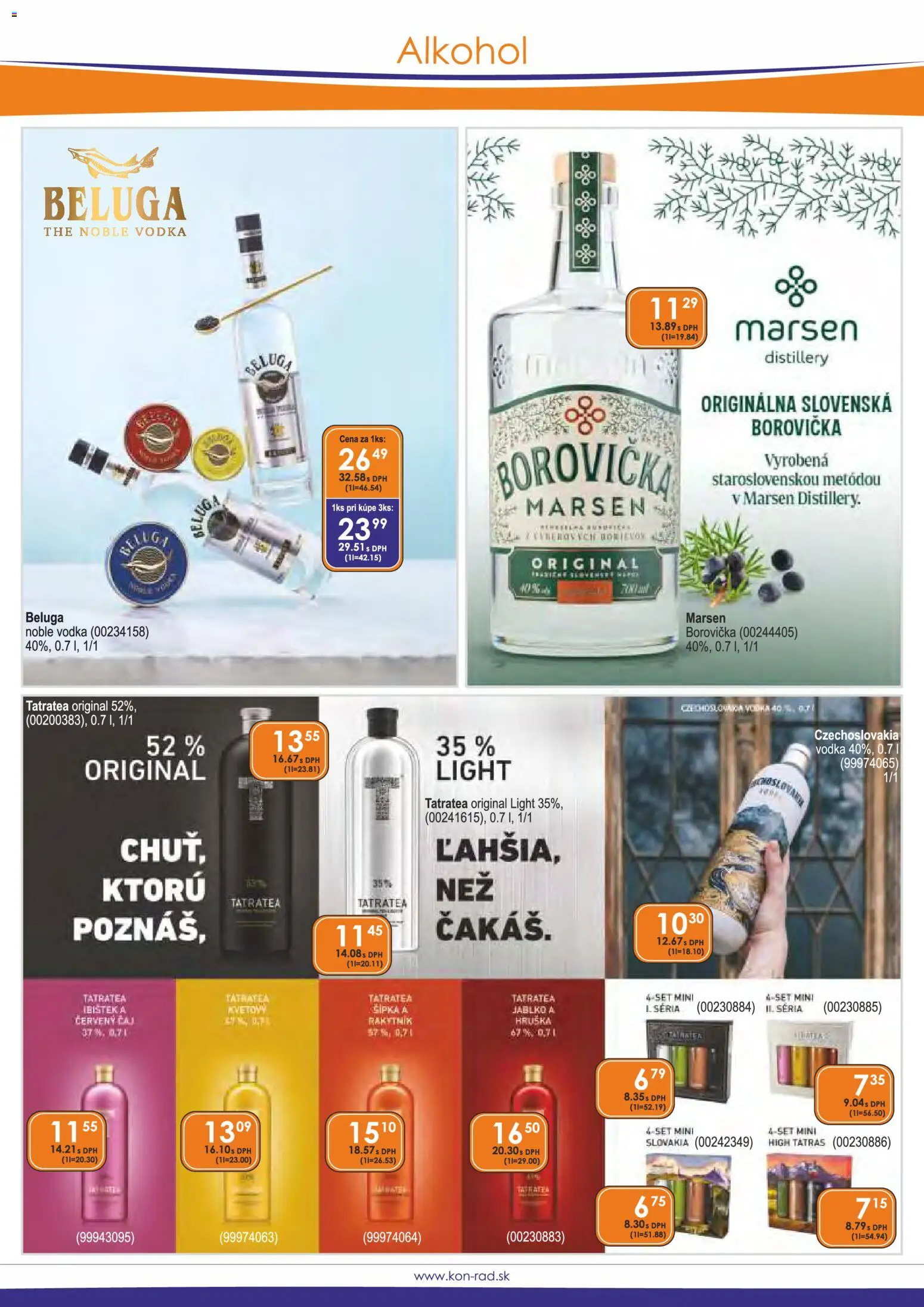 Nové KON - RAD akcie – leták je platný od 01.03.2026 | Strana: 5 | Produkty: Čaj, Borovička, Vodka, Alkohol
