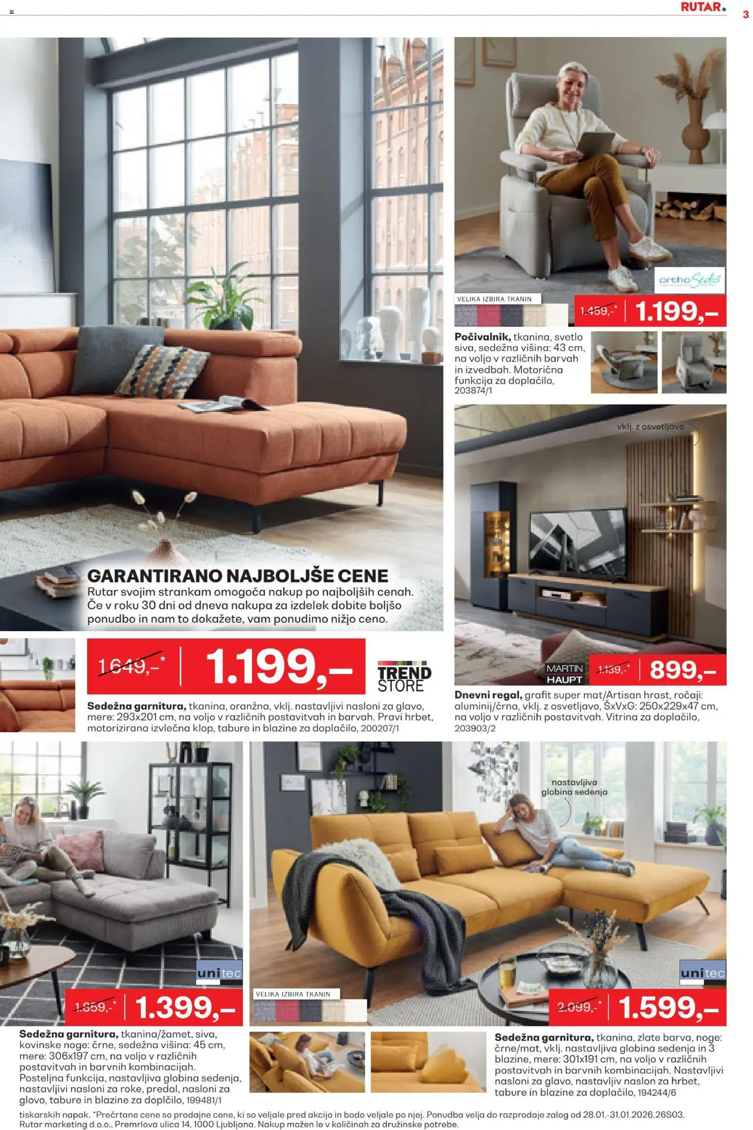 Novi Rutar katalog ponudbe – veljaven od 28.01.2026 | Stran: 3 | Izdelki: Vitrina, Tabure