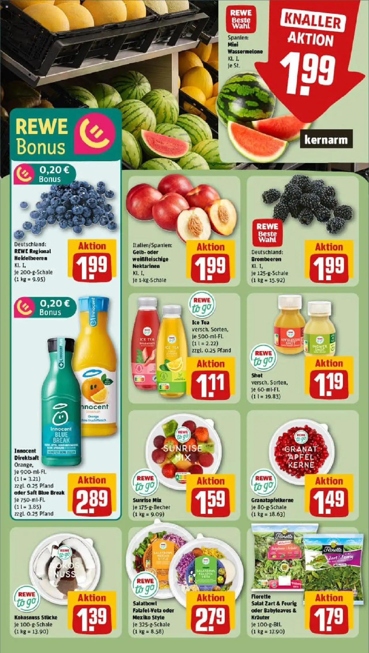 Rewe prospekt Braunschweig	 - gültig ab dem 13.07.2025 | Seite: 6 | Produkte: Nektarinen, Äpfel, Heidelbeeren, Saft
