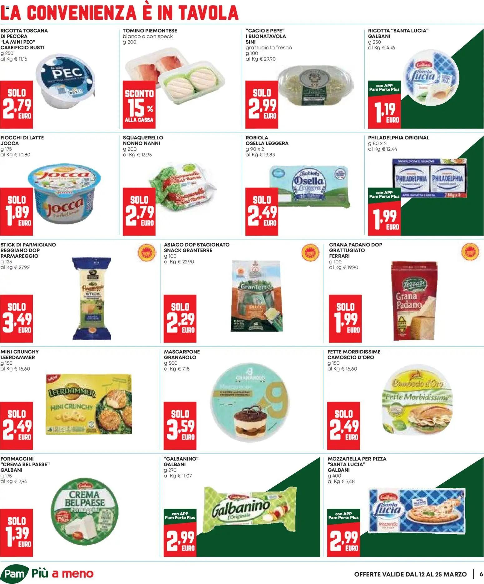 Volantino Panorama del 12.03.2026 | Pagina: 6 | Prodotti: Crema, Fiocchi di latte, Latte, Parmigiano