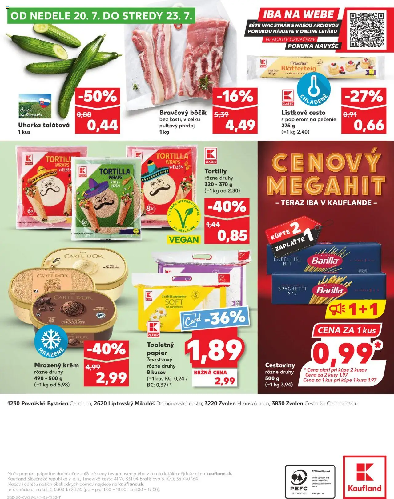 Kaufland Zvolen Západ-Tepličky │ platný od 17.07.2025 | Strana: 80 | Produkty: Cestoviny, Toaletný papier, Lístkové cesto, Krém
