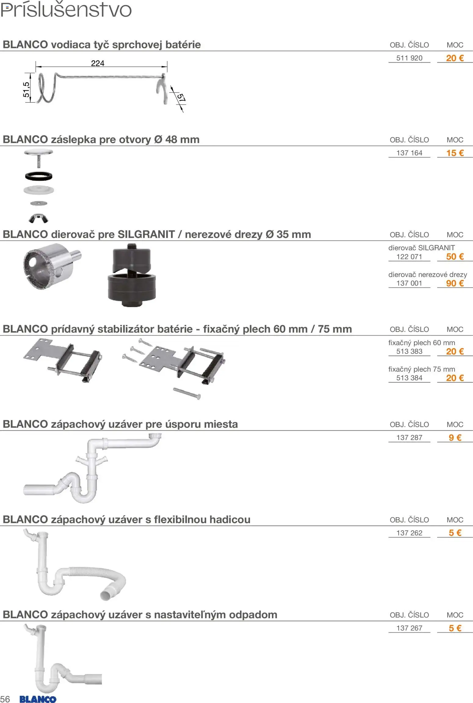 Nové Blanco akcie – leták je platný od 01.02.2026 | Strana: 56 | Produkty: Drezy