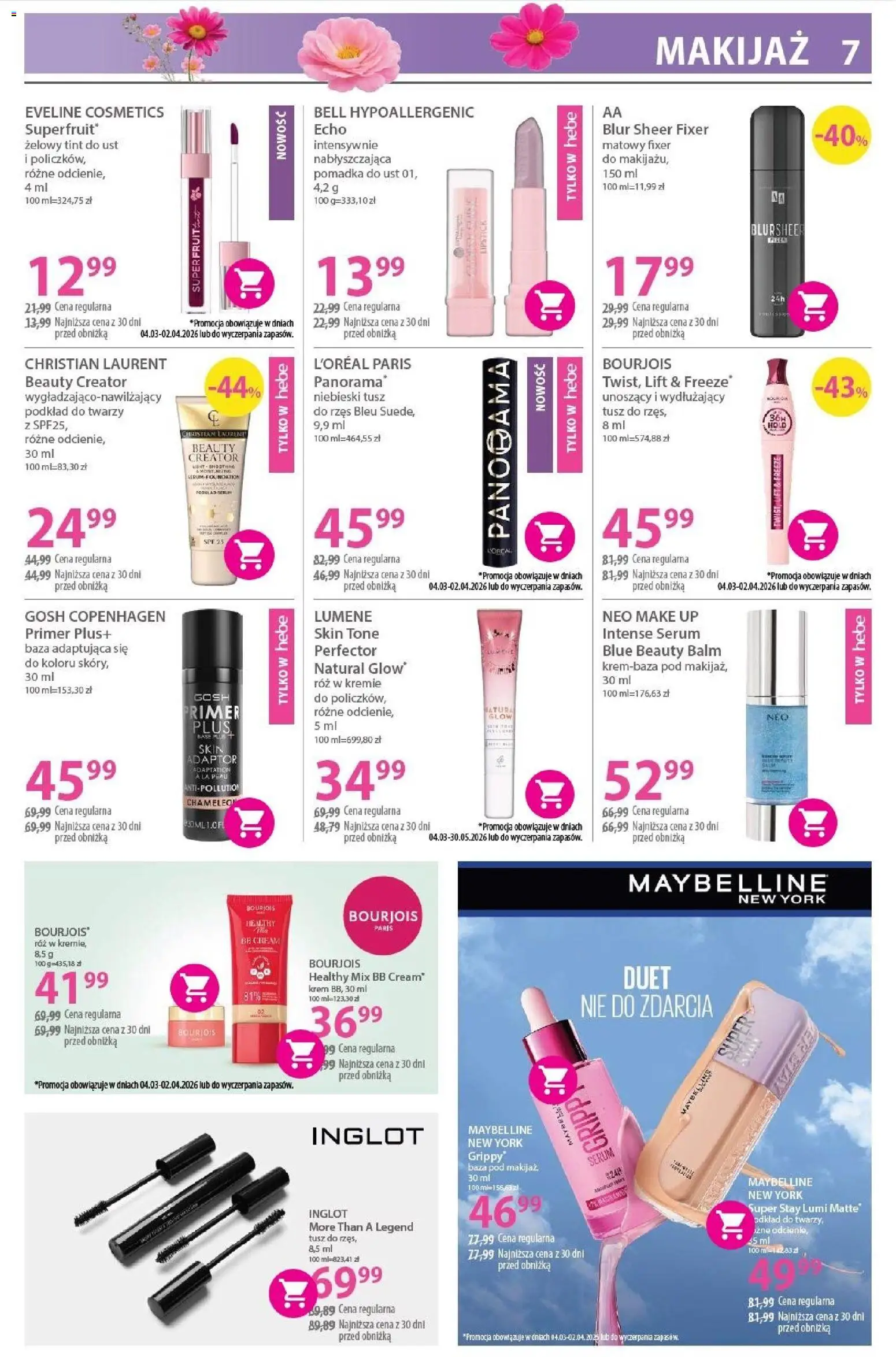 Hebe gazetka od 04.03.2026 | Strona: 7 | Produkty: Pomadka, Makijaż, Krem, Pomadka do ust