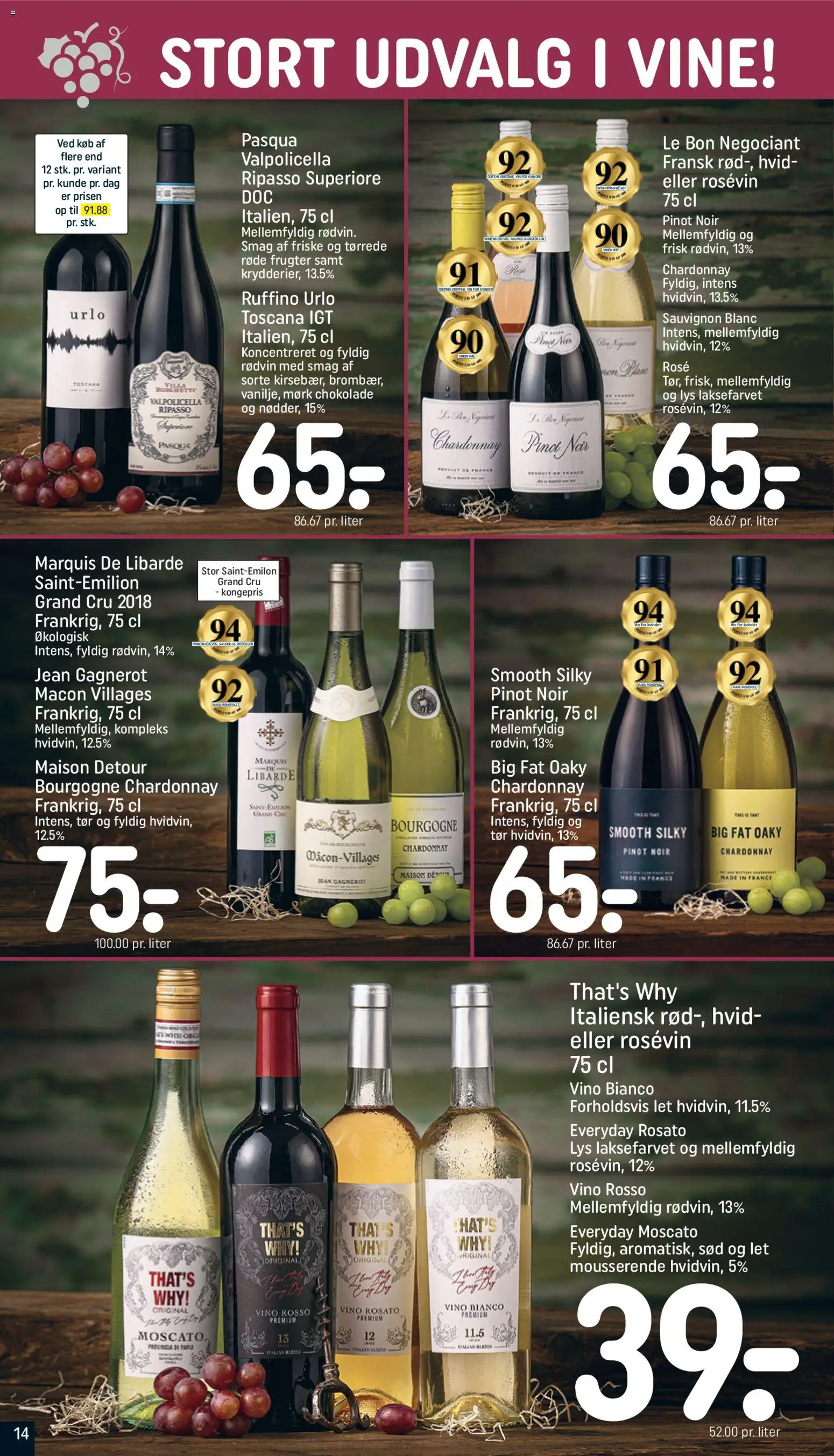 Rema 1000 tilbudsavis – gyldig fra 01.03.2026 | Side: 14 | Produkter: Chokolade, Vin