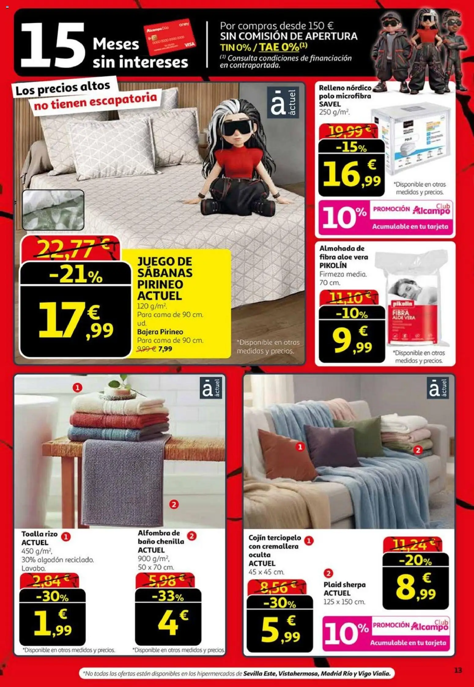 Alcampo - Black Friday │ válido desde el 06.11.2025 | Página: 13 | Productos: Almohada, Cojín, Baño, Alfombra