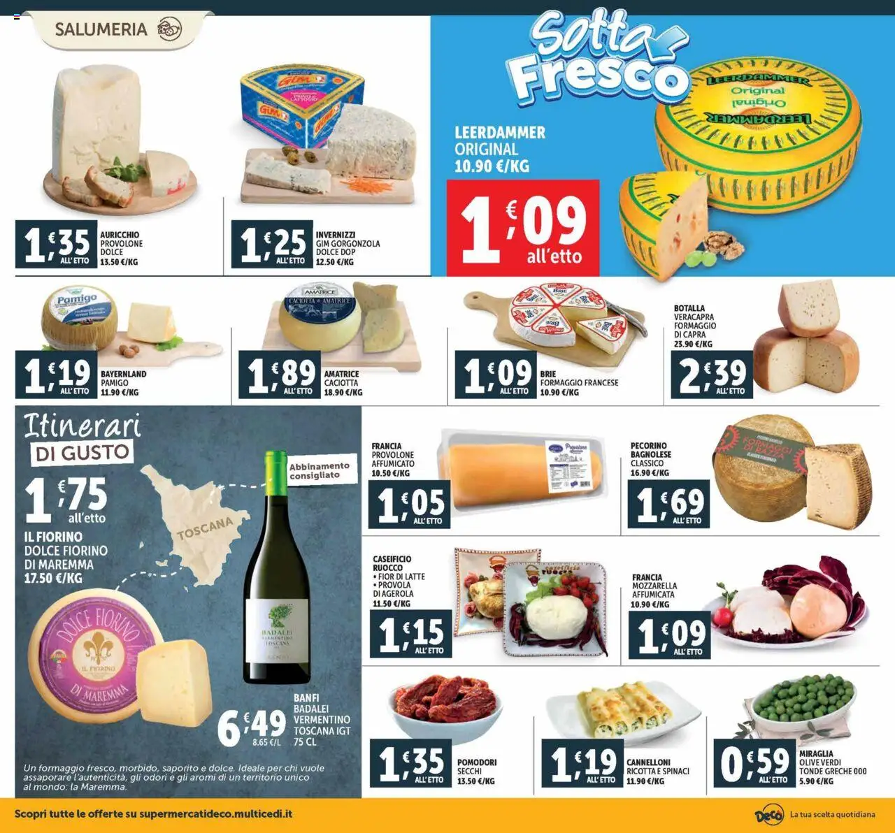 Volantino Decò del 03.10.2025 | Pagina: 2 | Prodotti: Provolone, Latte, Formaggio, Spinaci