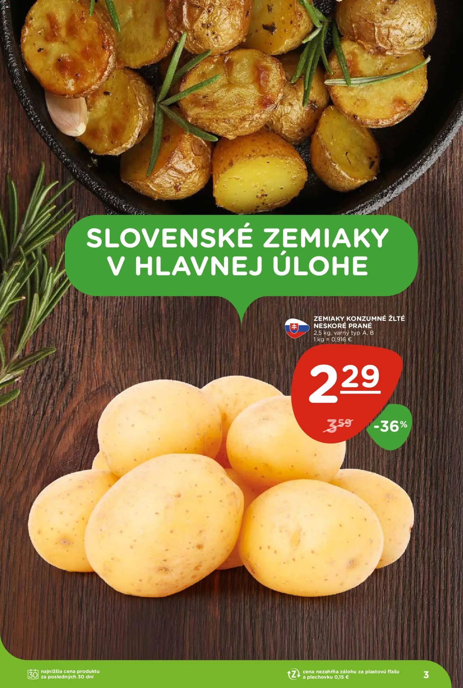 Nové Terno akcie – leták je platný od 12.02.2026 | Strana: 3 | Produkty: Zemiaky