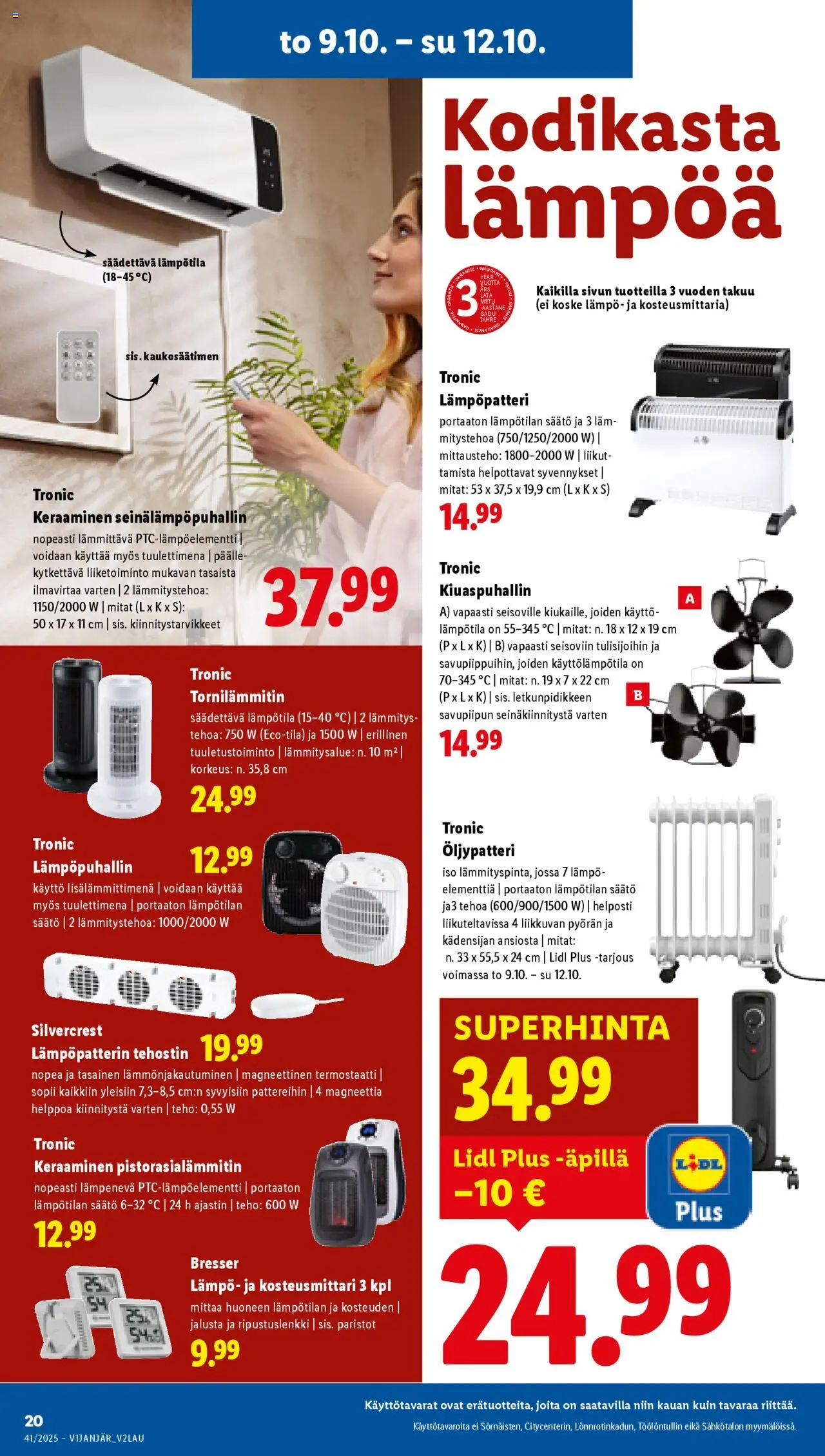 Lidl tarjoukset - Tampere – voimassa 09.10.2025 alkaen | Sivu: 24 | Tuotteet: Jalusta, Paristot