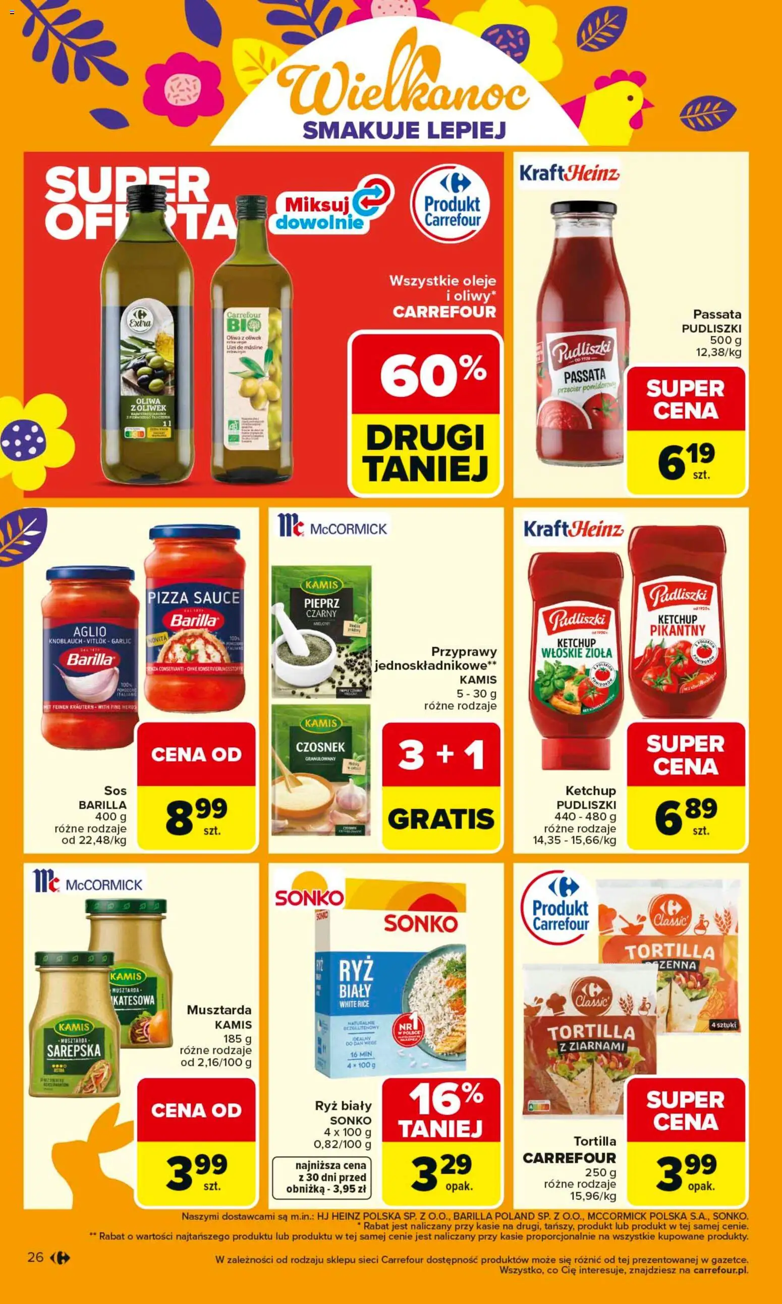 Carrefour gazetka od 23.03.2026 | Strona: 32 | Produkty: Czosnek, Ketchup, Oliwa z oliwek, Przyprawy