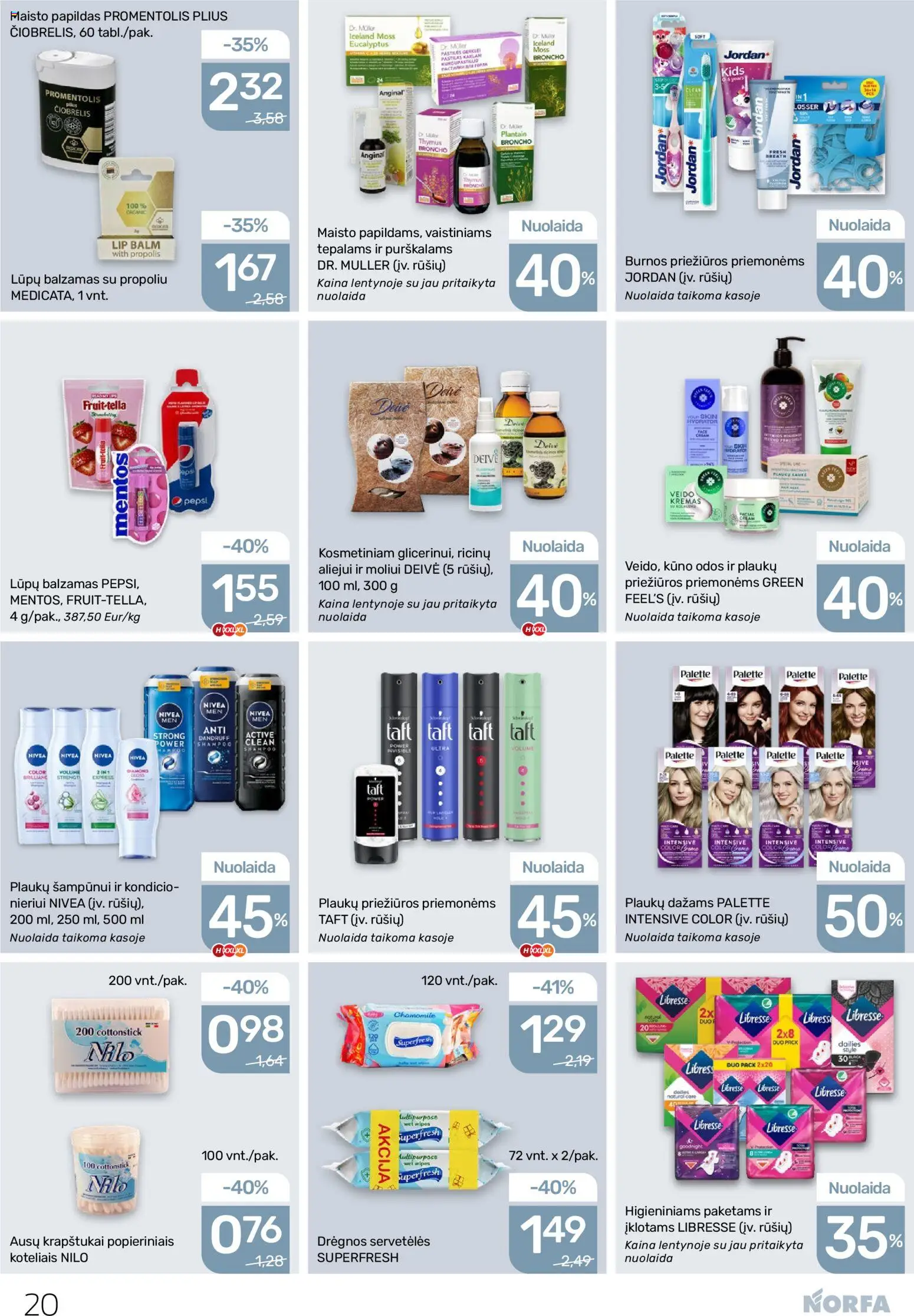 NORFA akcijos nuo 05.03.2026 | Puslapis: 20 | Prekių: Balzamas, Kremas