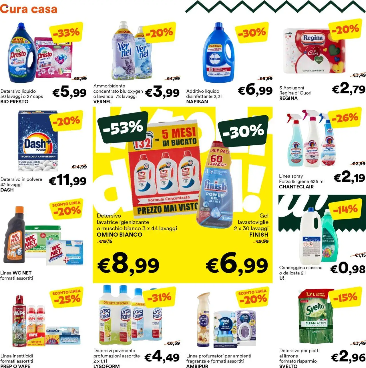 Volantino Unes del 13.08.2025 | Pagina: 14 | Prodotti: Detersivo per piatti, Limone, WC, Bagno