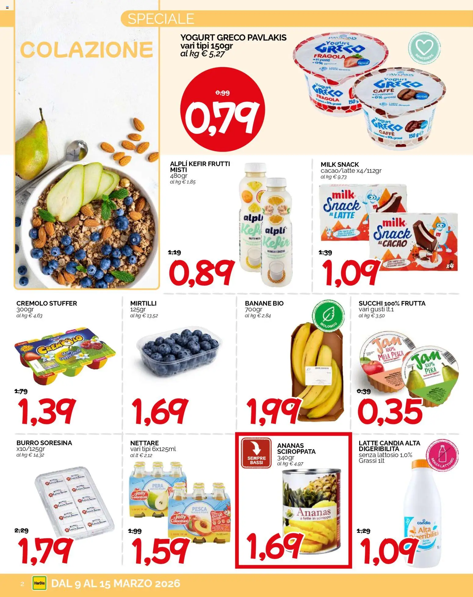 Volantino HarDis del 09.03.2026 | Pagina: 2 | Prodotti: Caffè, Mirtilli, Arancia, Cacao