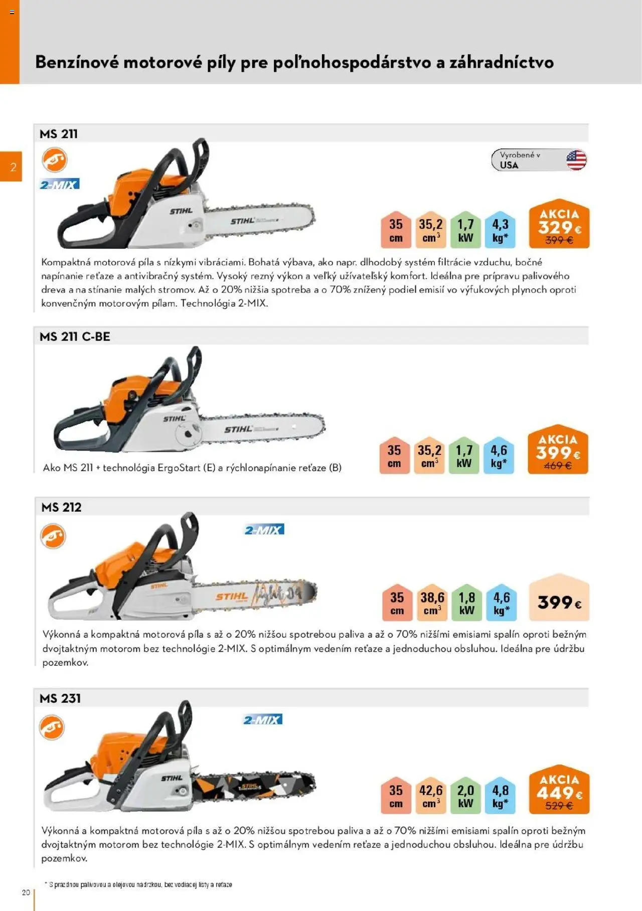 Nové STIHL akcie – leták je platný od 01.04.2025 | Strana: 20 | Produkty: Motorová píla, Píla