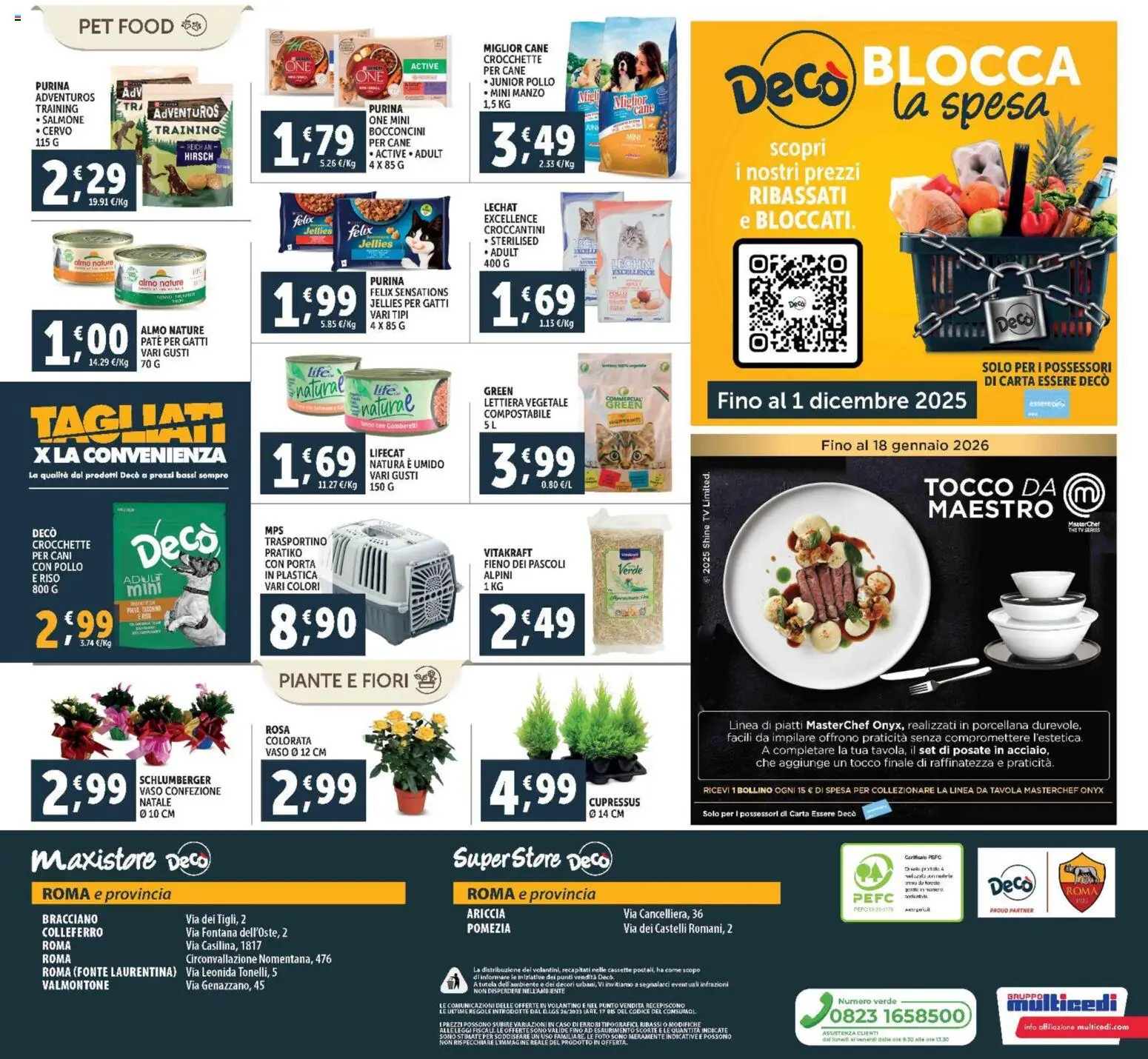 Volantino Decò del 28.10.2025 | Pagina: 20 | Prodotti: Posate, Salmone, Manzo, TV