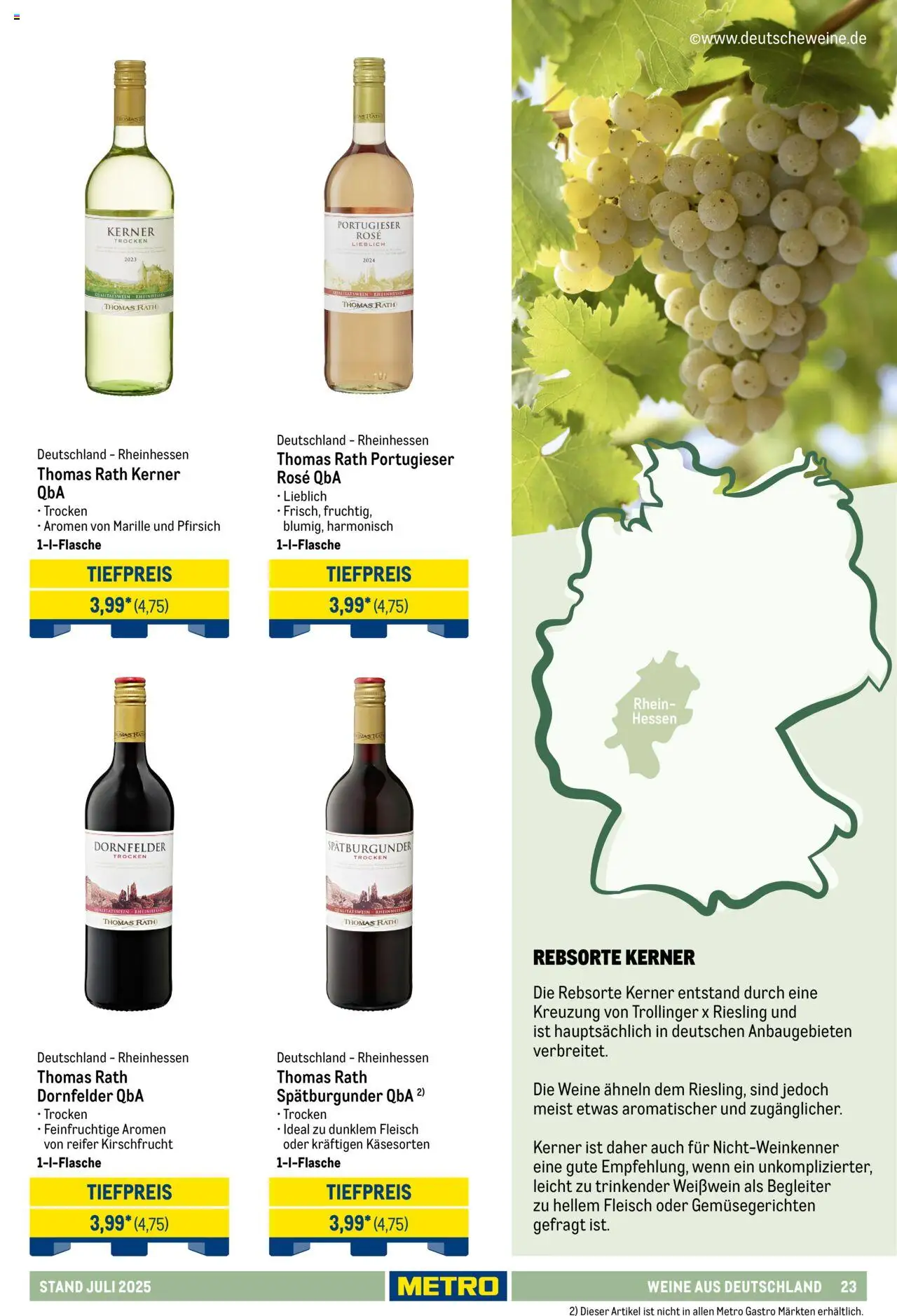 Metro - Hauswein Katalog - gültig ab dem 01.07.2025 | Seite: 23 | Produkte: Weißwein, Pfirsich, Fleisch