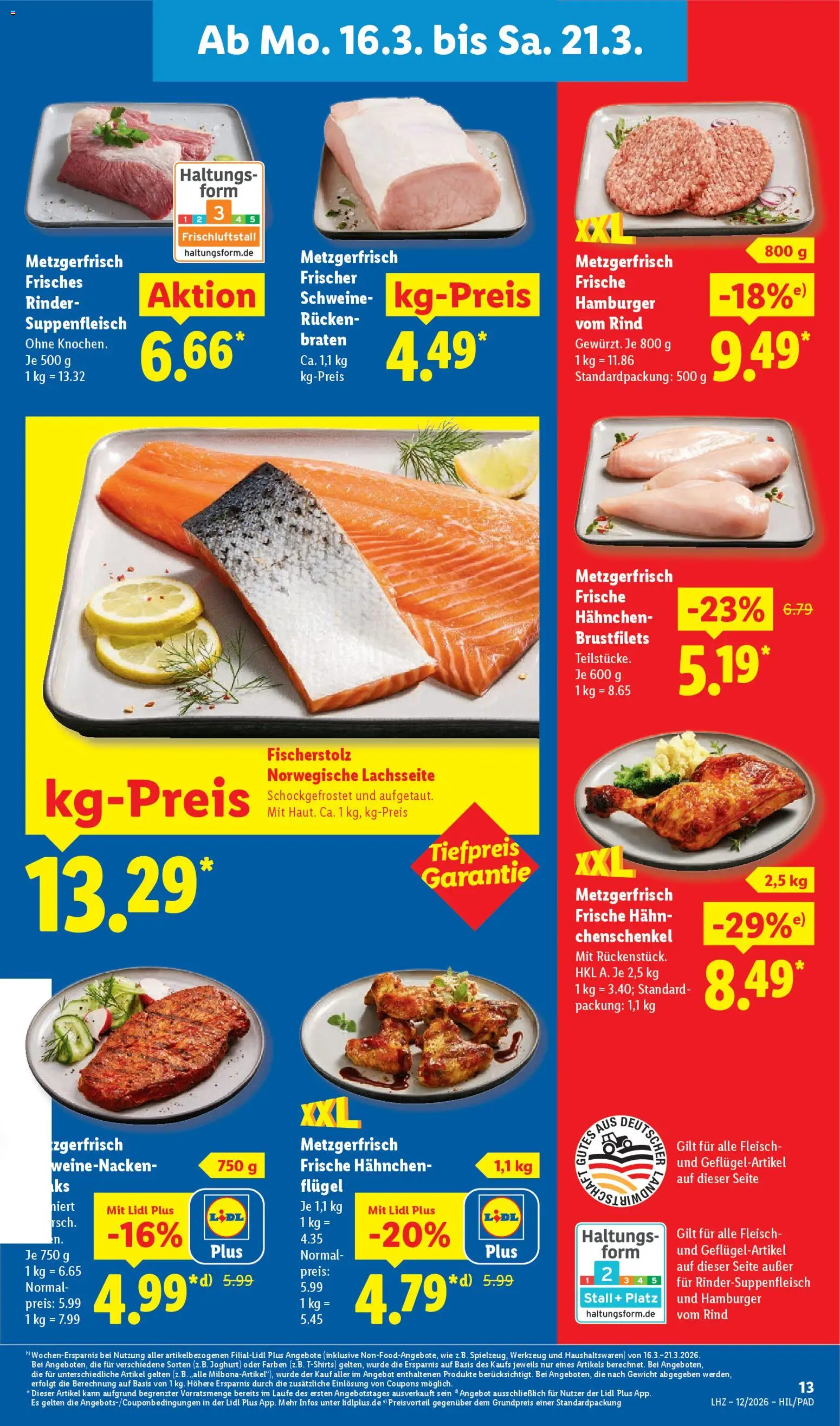 Lidl Prospekt Holzminden – gültig ab 16.03.2026 | Seite: 23 | Produkte: Hahnchen, Joghurt, Suppenfleisch, Fleisch