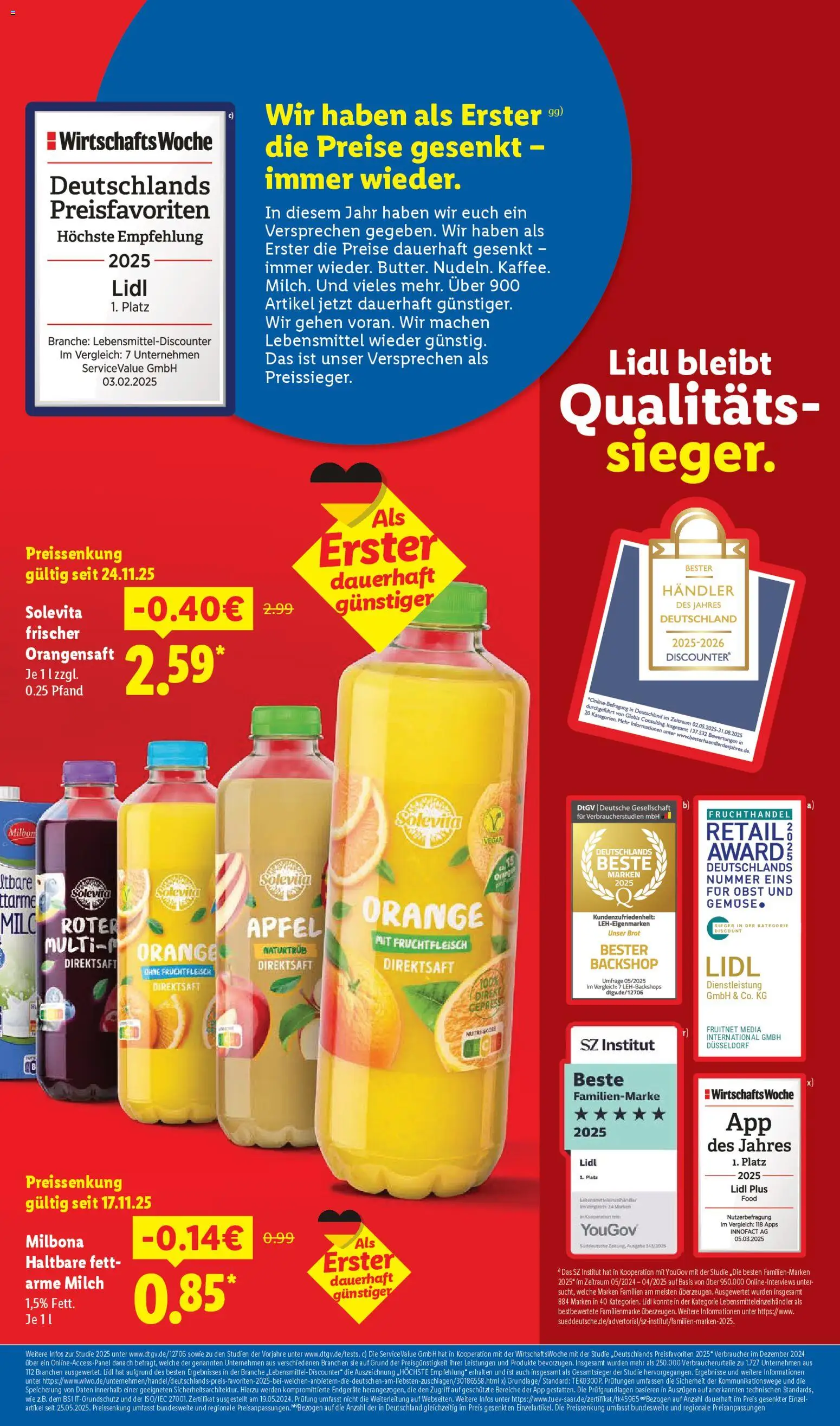 Lidl Prospekt München – gültig ab 15.12.2025 | Seite: 3 | Produkte: Milch, Äpfel, Gemüse, Obst