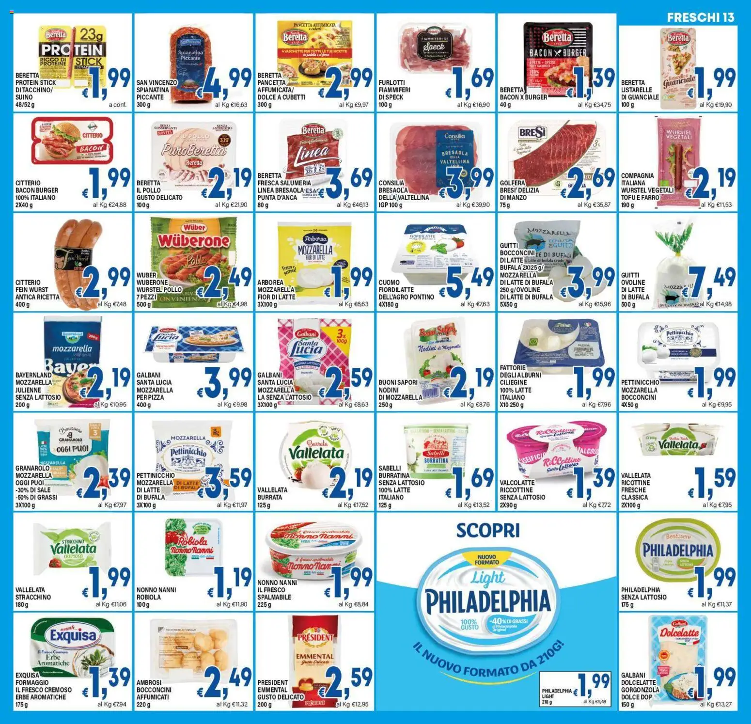 Volantino DEM del 16.01.2026 | Pagina: 13 | Prodotti: Speck, Pancetta, Wurstel, Stracchino