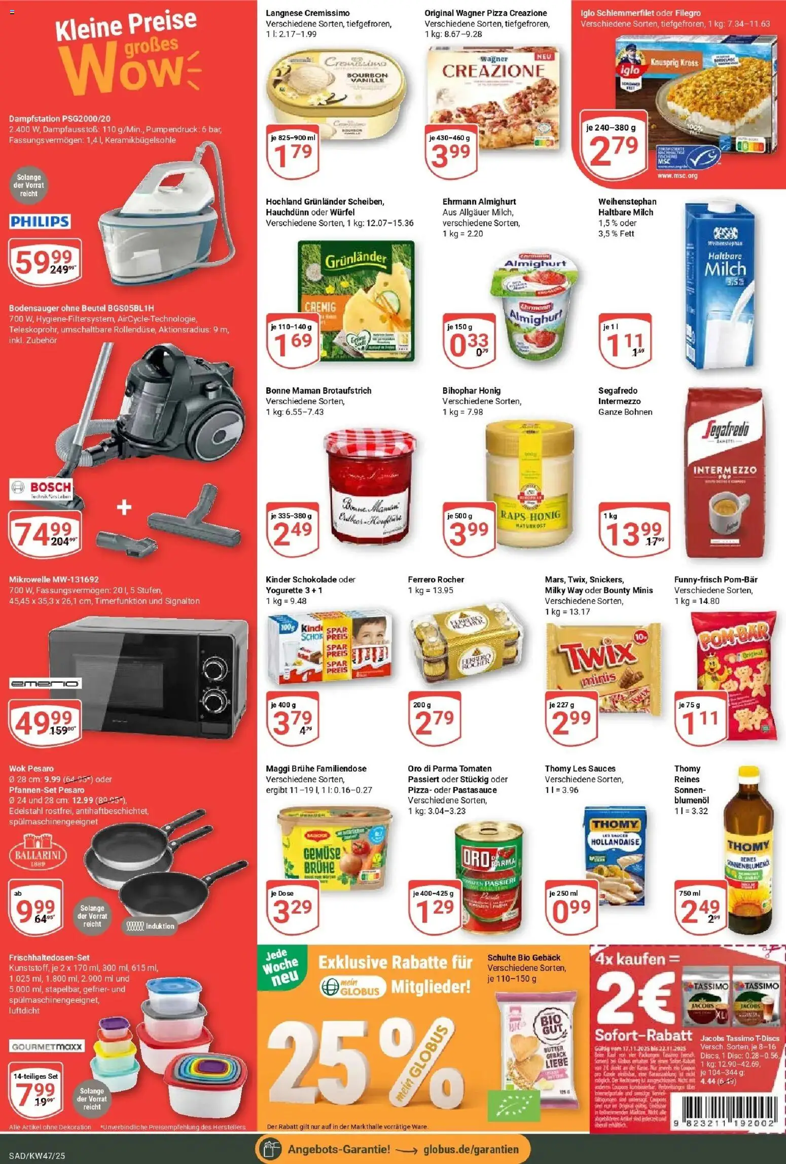 Globus prospekt Schwandorf	 – gültig ab 17.11.2025 | Seite: 2 | Produkte: Yogurette, Wagner pizza, Wok, Iglo schlemmerfilet