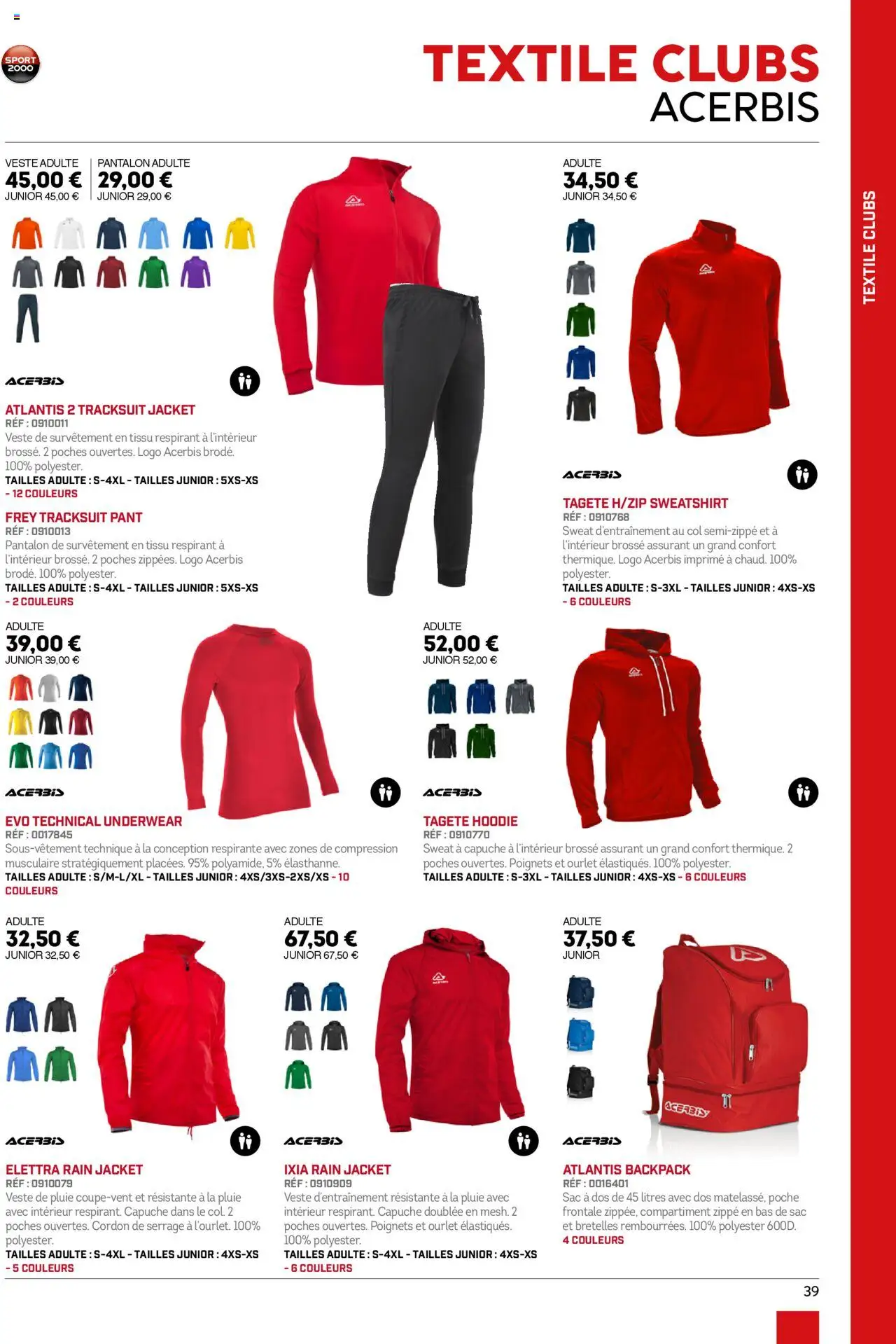  | Page: 39 | Produits: Brosse, Sweat à capuche, Veste, Pantalon