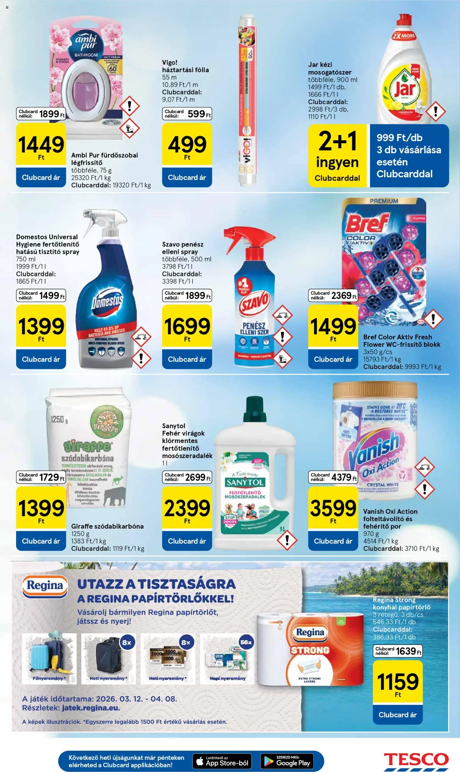 Tesco akciós ujság - amely érvényes a következő dátumtól: 31.03.2026 | Oldal: 33 | Termékek: Játék, Papírtörlő, Légfrissítő, Szódabikarbóna