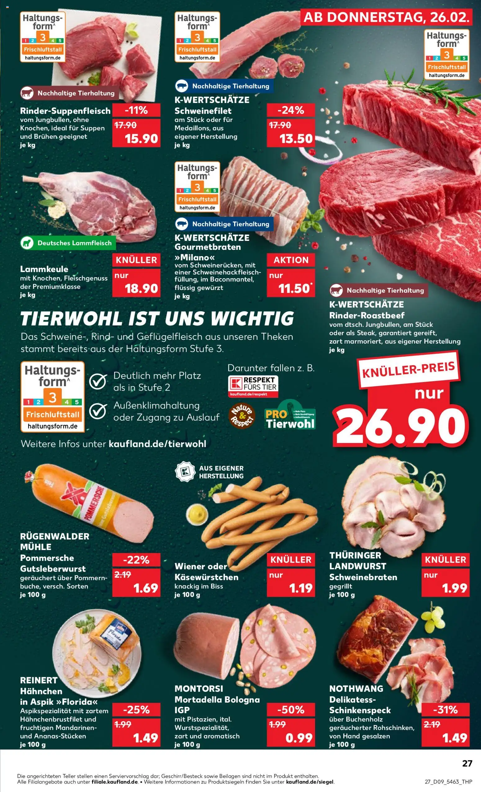 Kaufland prospekt Hamburg	 – gültig ab 26.02.2026 | Seite: 27 | Produkte: Lammkeule, Mühle, Mandarinen, Schweinefilet