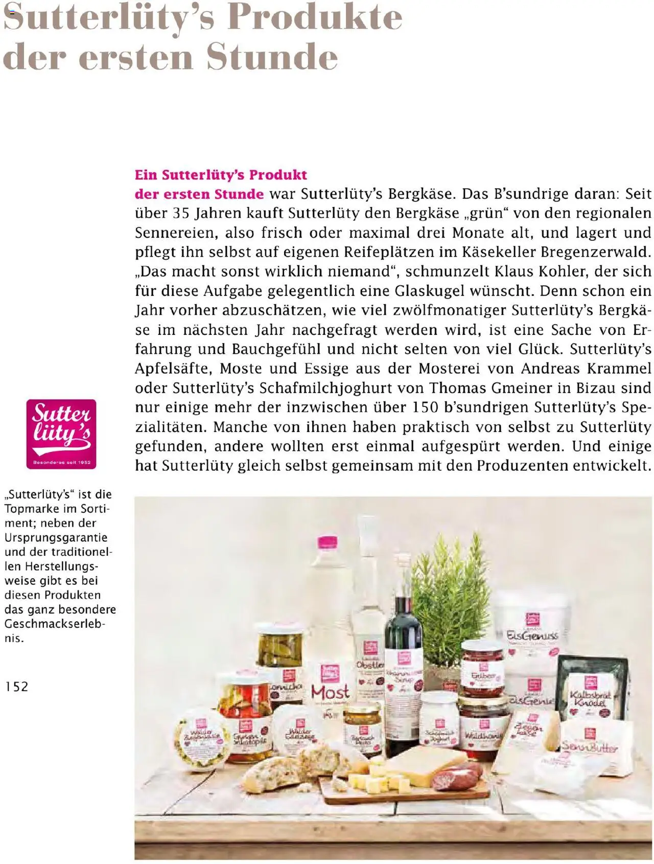 Sutterlüty Unsere Chronik gültig ab 01.08.2025 | Seite: 152 | Produkte: Butter