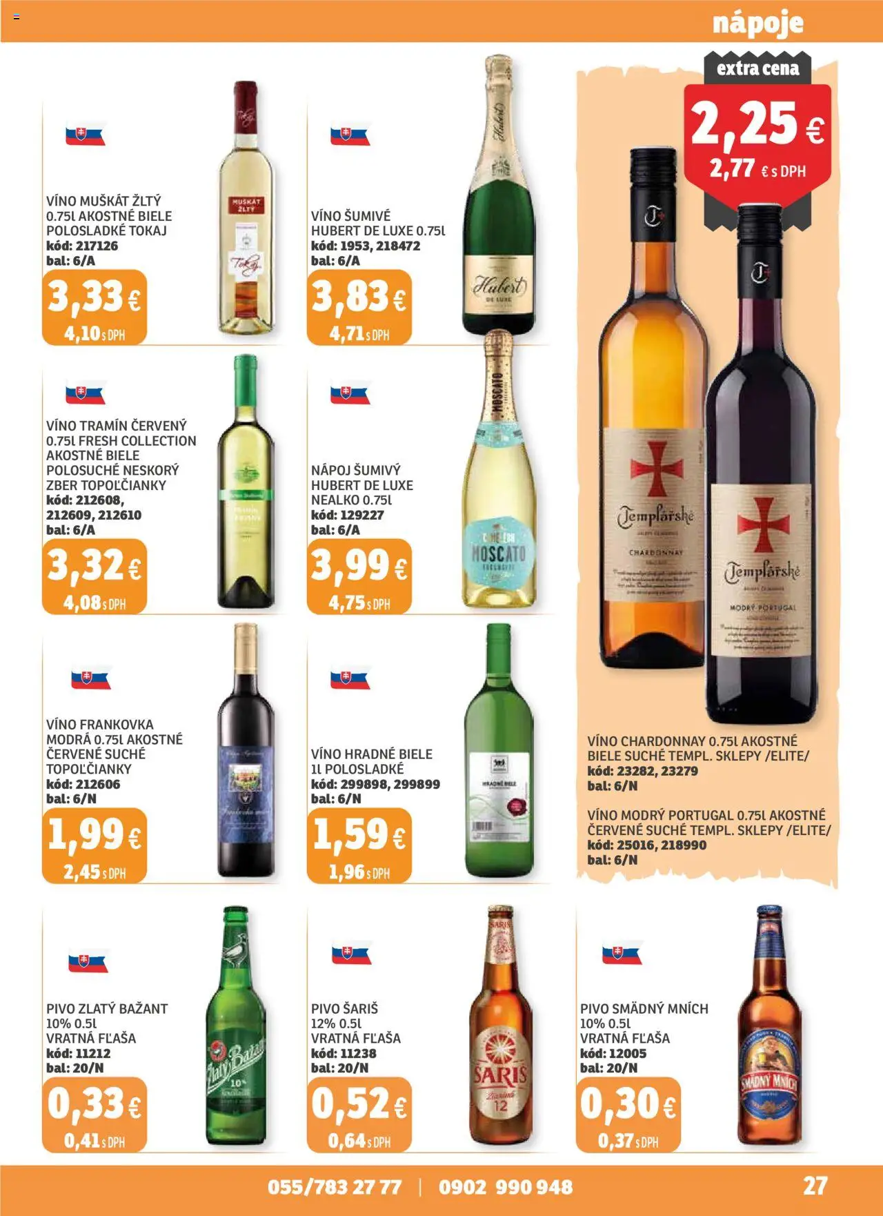 Nové Labaš akcie – leták je platný od 17.10.2025 | Strana: 27 | Produkty: Biele víno, Zlatý Bažant, Šariš, Smädný Mních