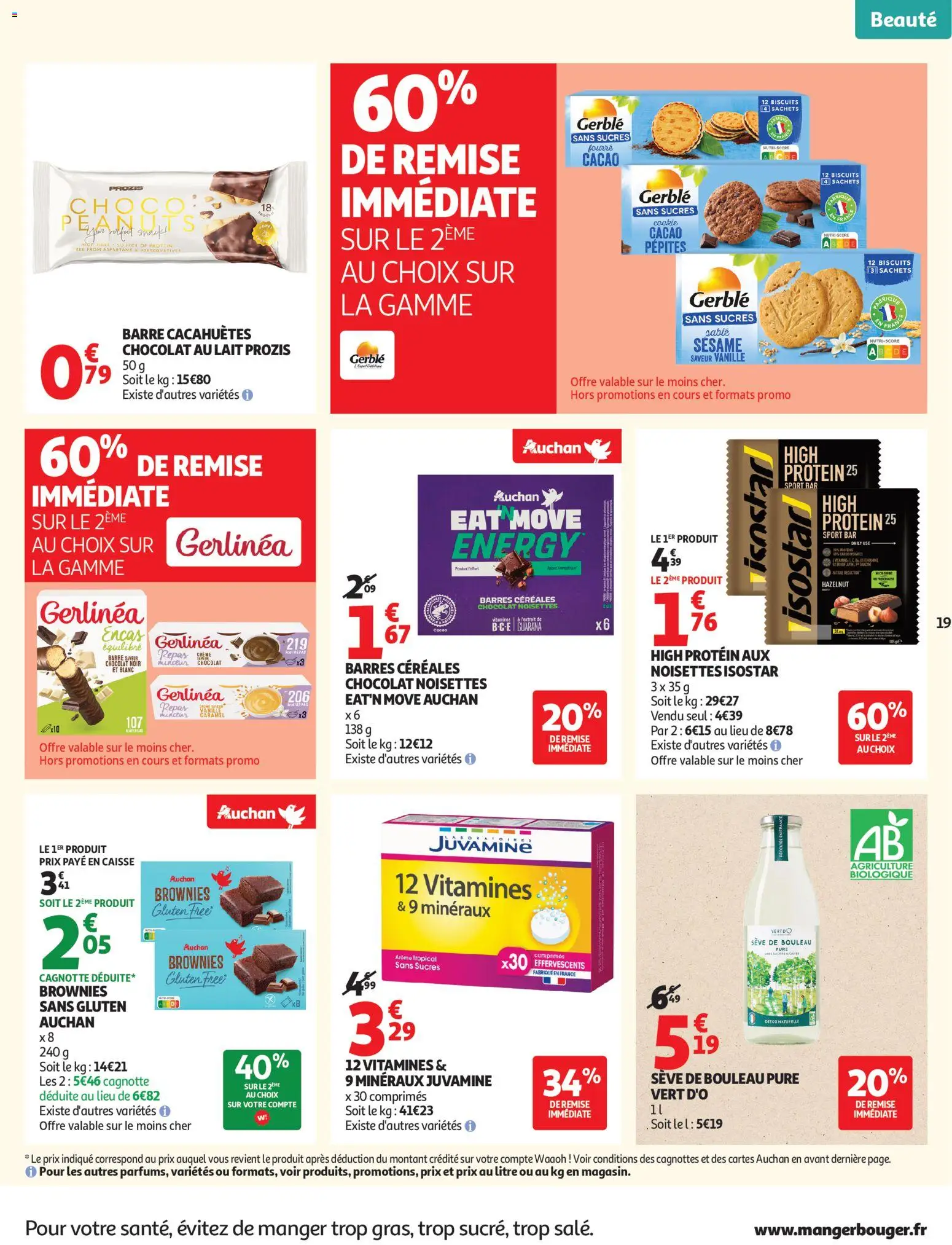 {H1} | Page: 19 | Produits: Sève de bouleau, Noisettes, Chocolat, Biscuits