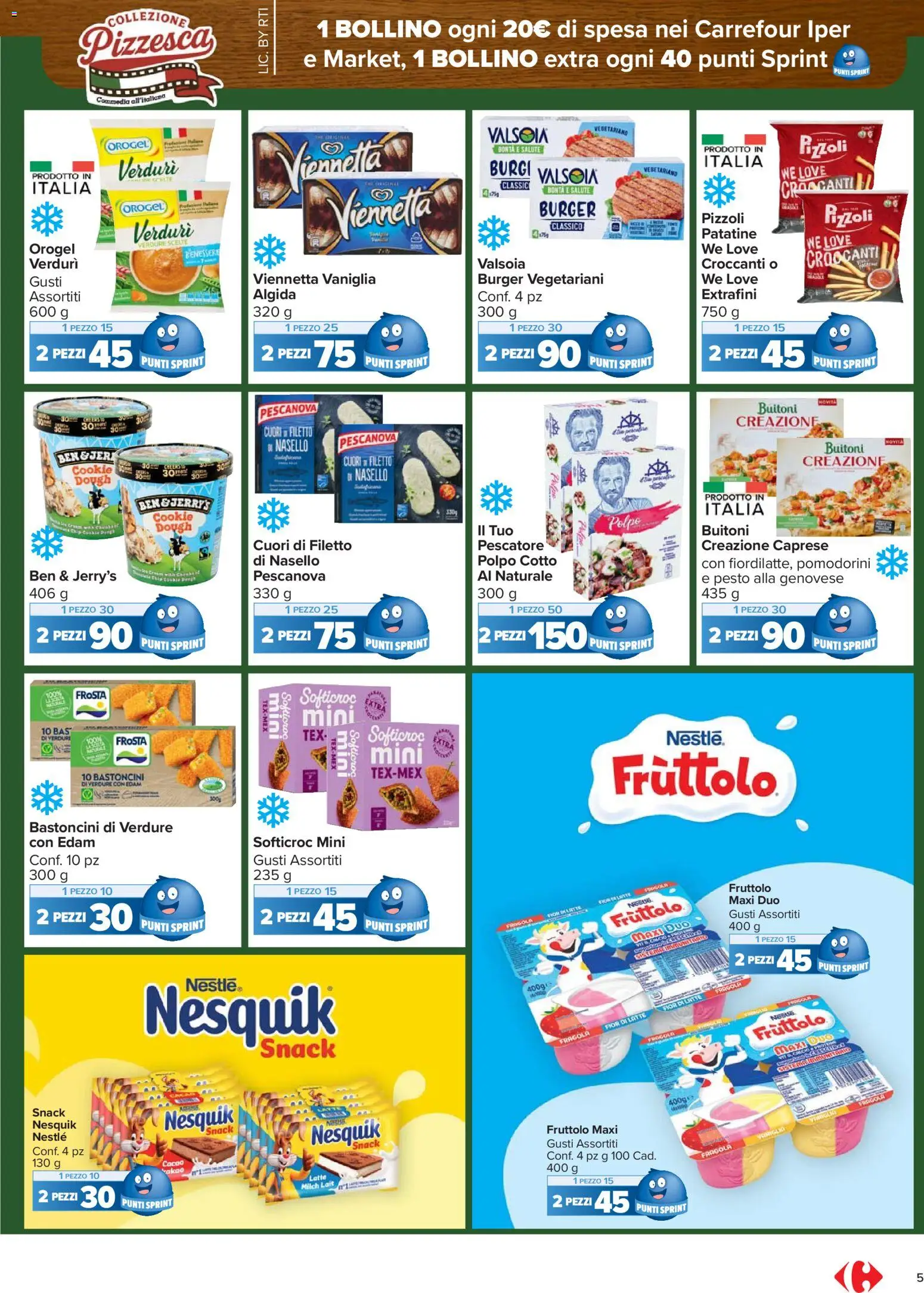 Volantino Carrefour del 13.03.2026 | Pagina: 5 | Prodotti: Patatine, Verdure, The, Nasello