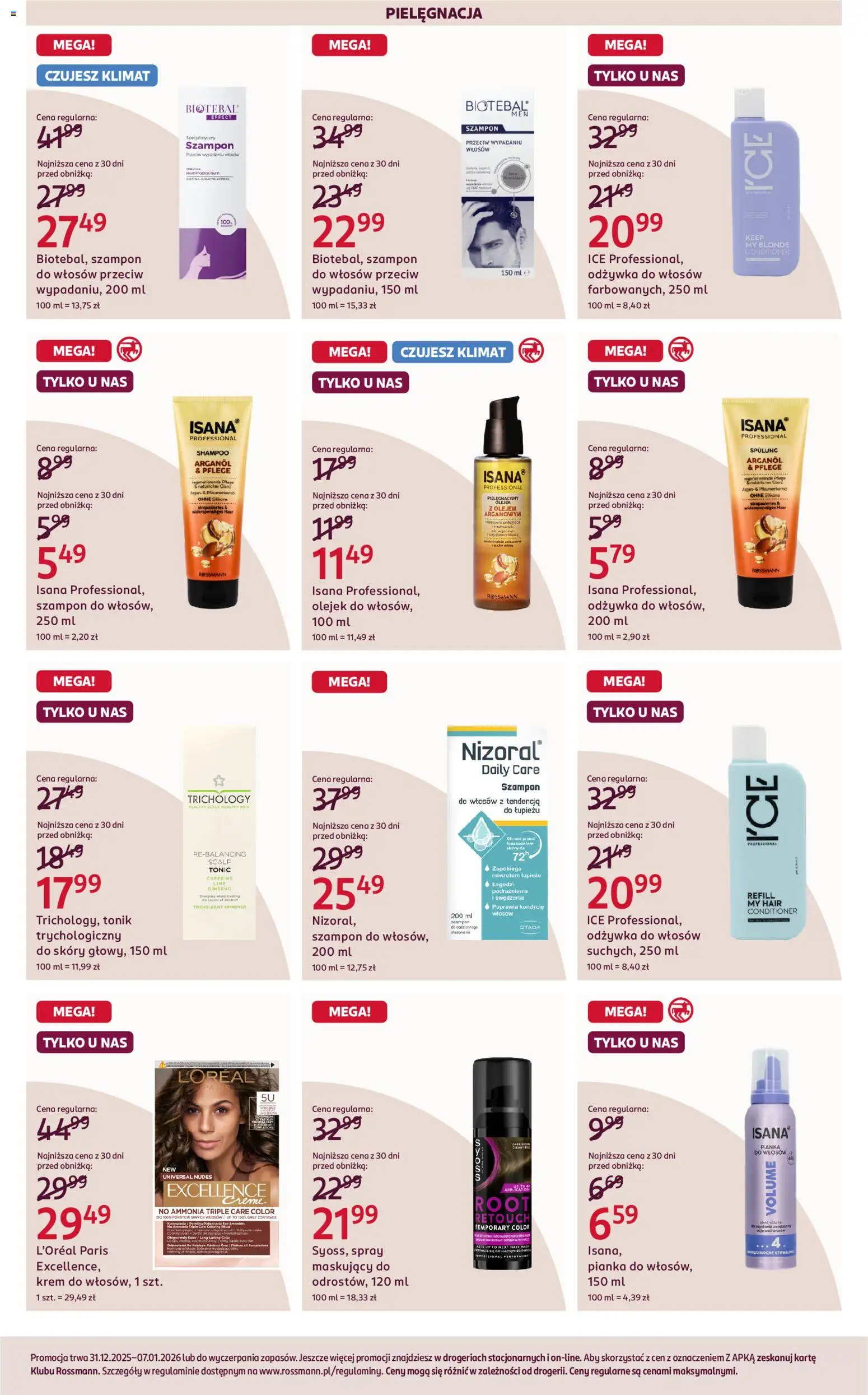 Rossmann Gazetka od 31.12.2025 | Strona: 6 | Produkty: Szampon, Odżywka, Odżywka do włosów, Krem