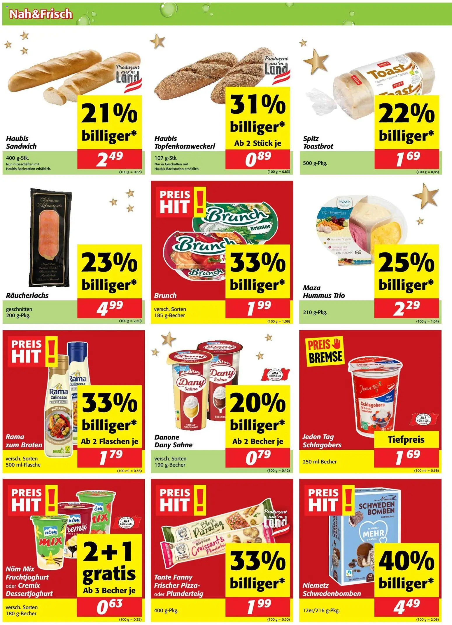 Nah und Frisch Flugblatt gültig ab 17.12.2025 | Seite: 2 | Produkte: Sahne, Pizza