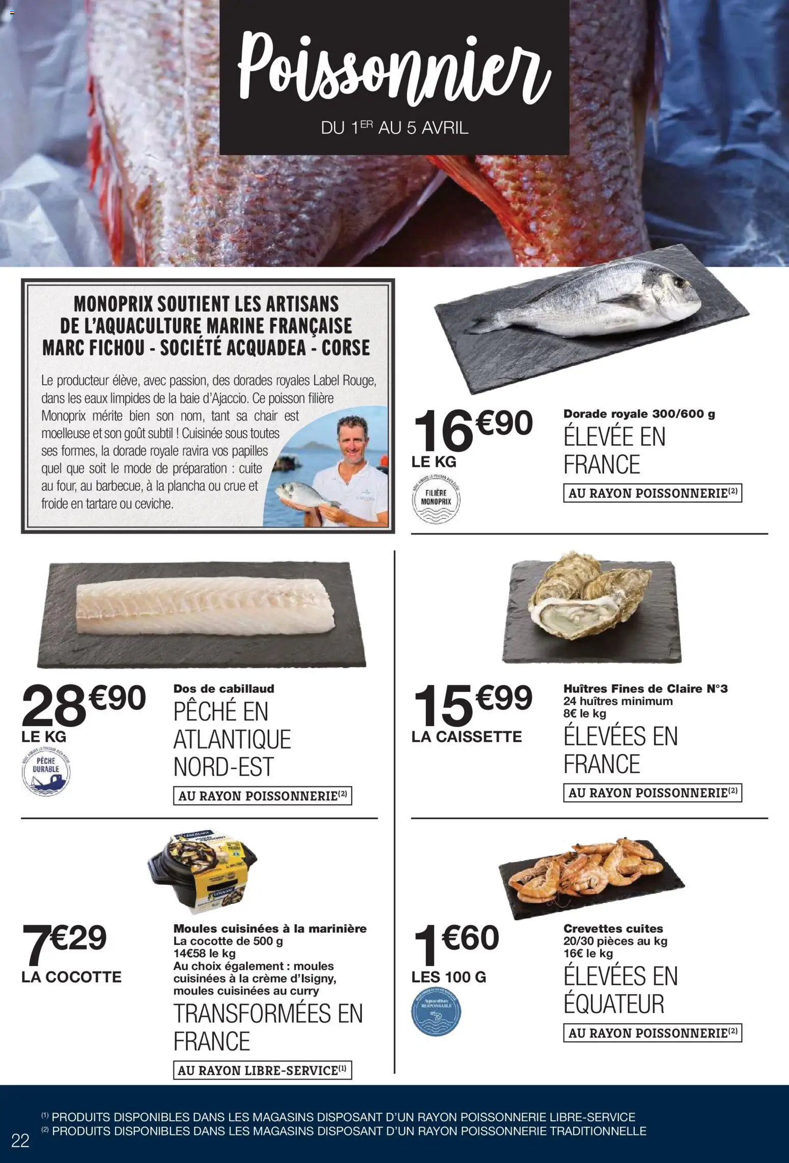 {H1} | Page: 22 | Produits: Poissonnerie, Curry, Dos de cabillaud, Crème