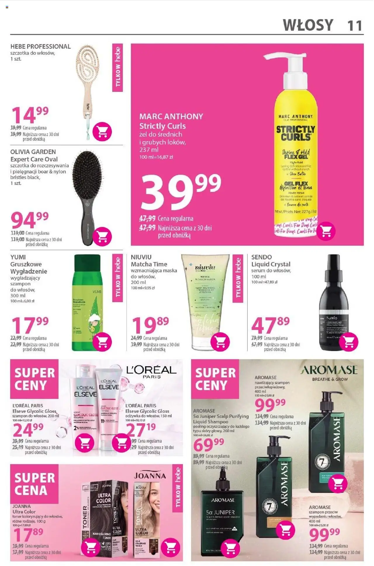 Hebe Gazetka od 08.09.2025 | Strona: 11 | Produkty: Szampon, Odżywka, Maska, Peeling