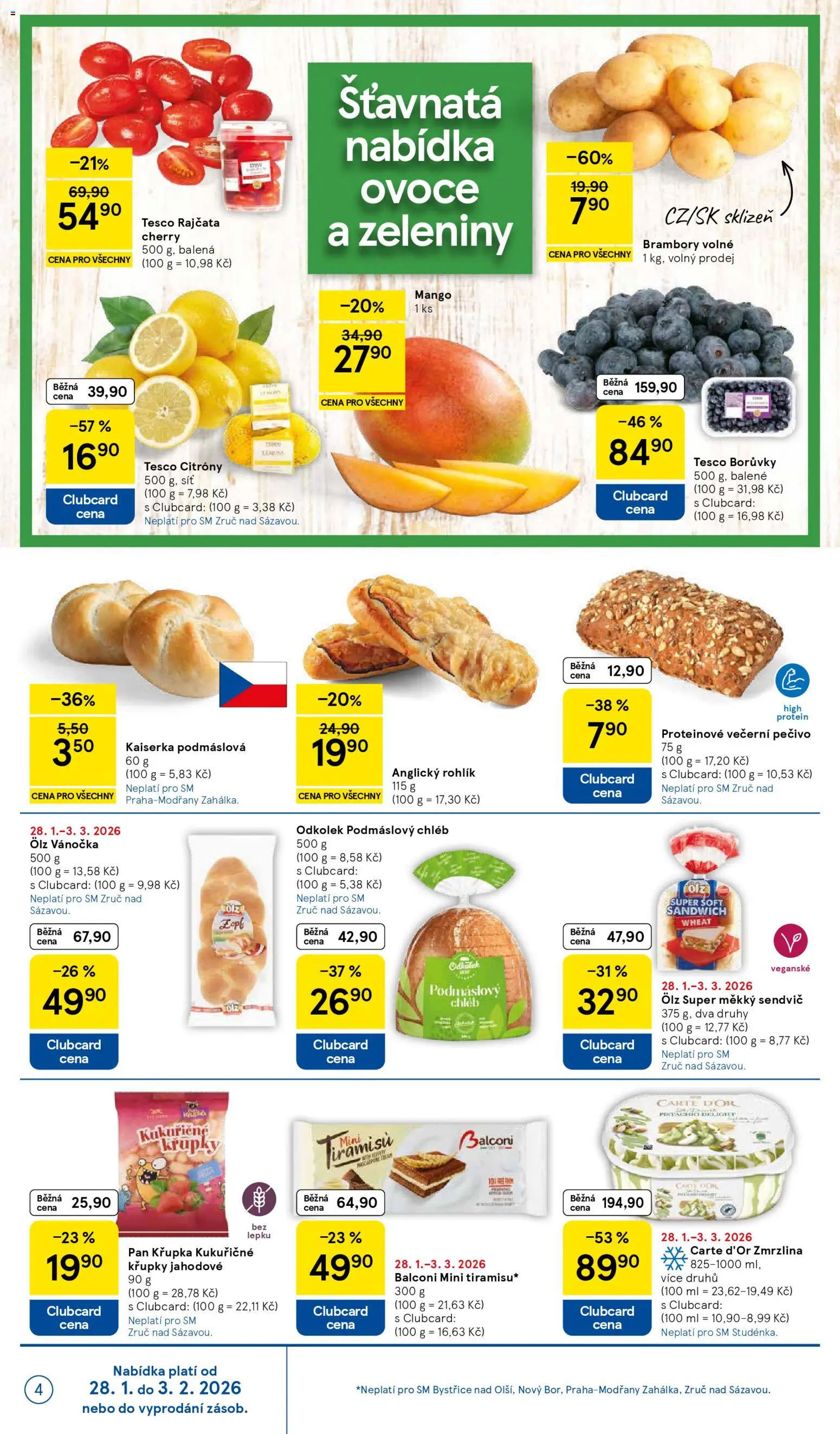 Tesco leták - Supermarket od 28.01.2026 | Strana: 4 | Produkty: Síť, Citróny, Křupky, Protein