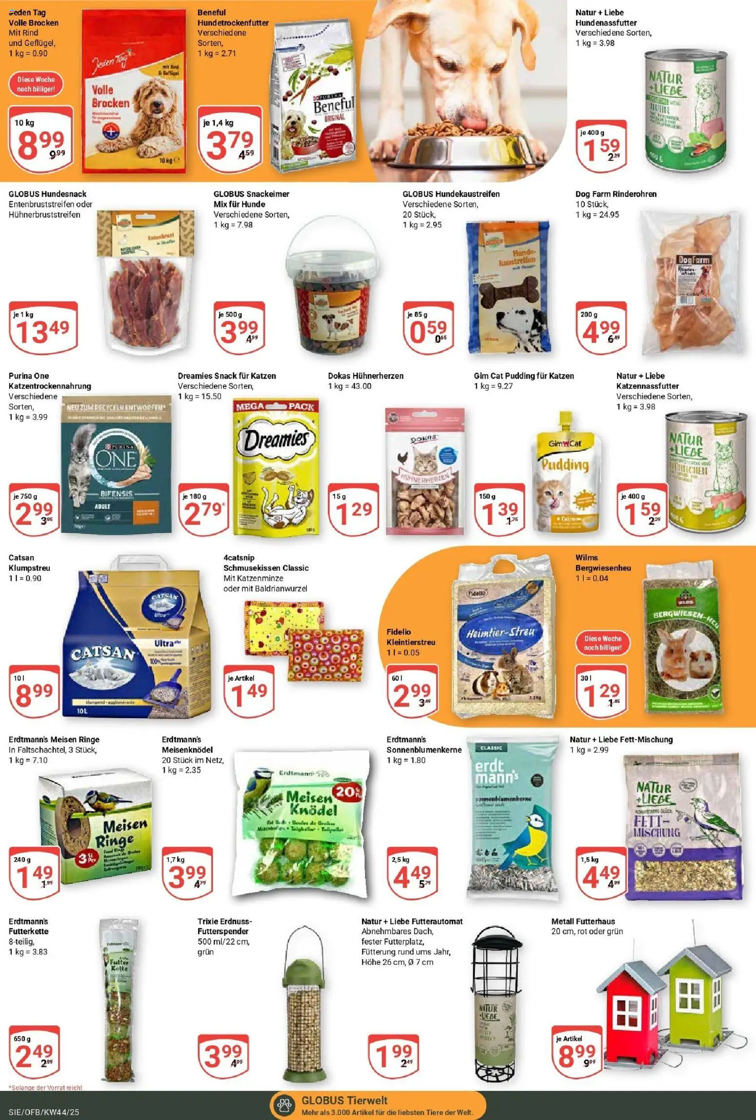 Globus prospekt Siegen	 – gültig ab 26.10.2025 | Seite: 29 | Produkte: Purina one, Catsan, Liege, Pudding