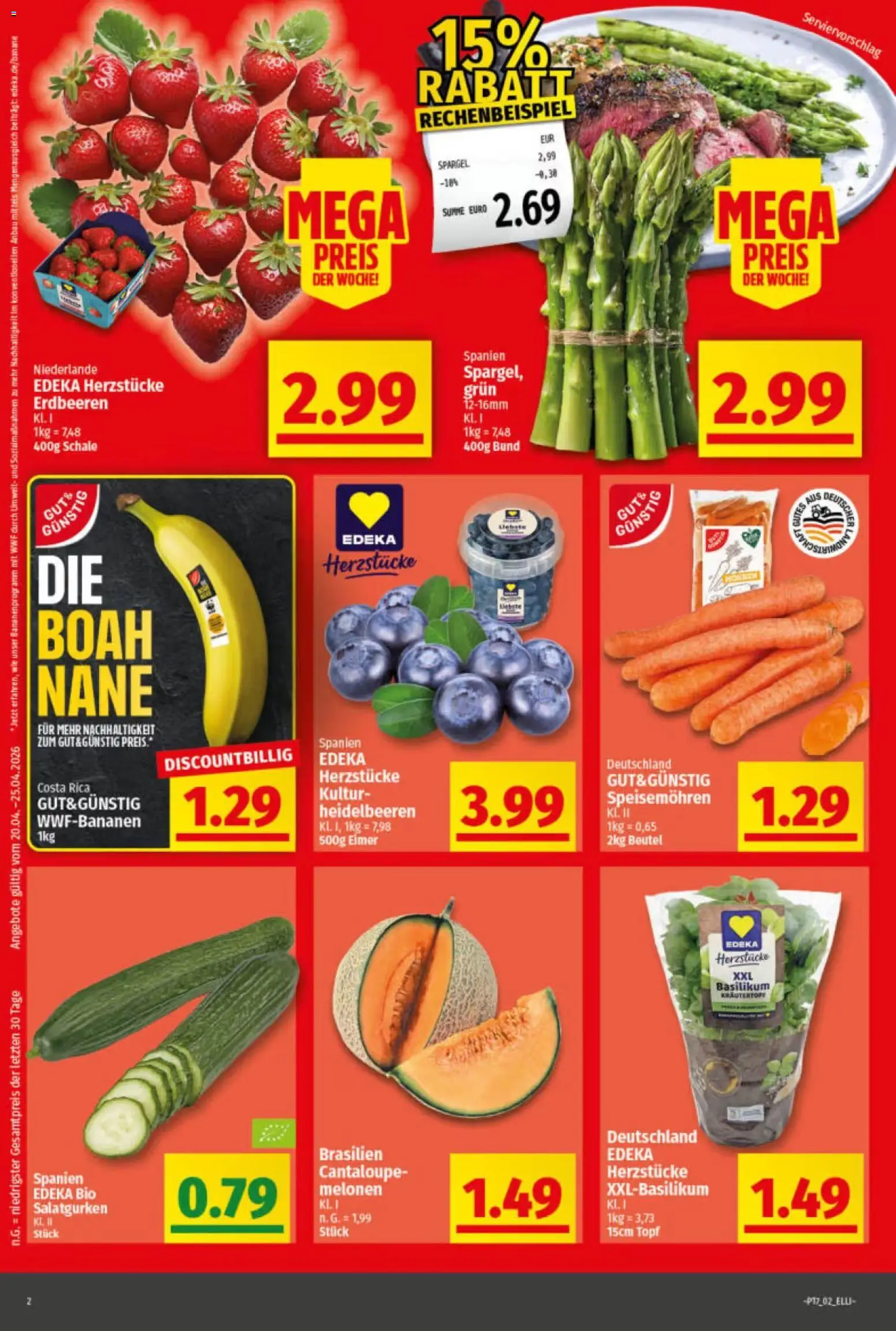 Elli Markt Prospekt Greffen – gültig ab 20.04.2026 | Seite: 2 | Produkte: Spargel, Heidelbeeren, Erdbeeren