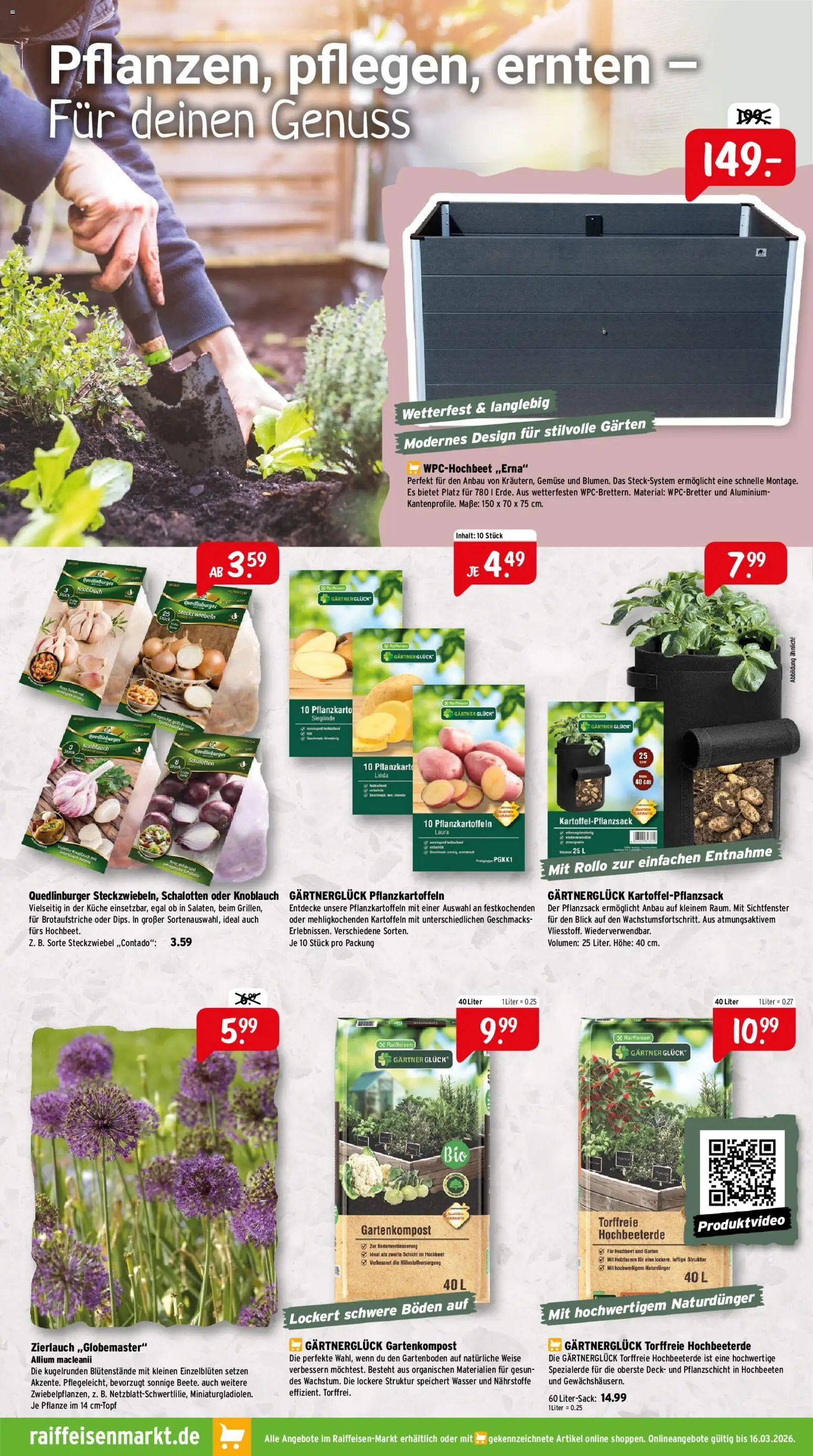Raiffeisen Markt Prospekt 	 – gültig ab 01.03.2026 | Seite: 3 | Produkte: Hochbeet, Küche, Kartoffeln, Wasser