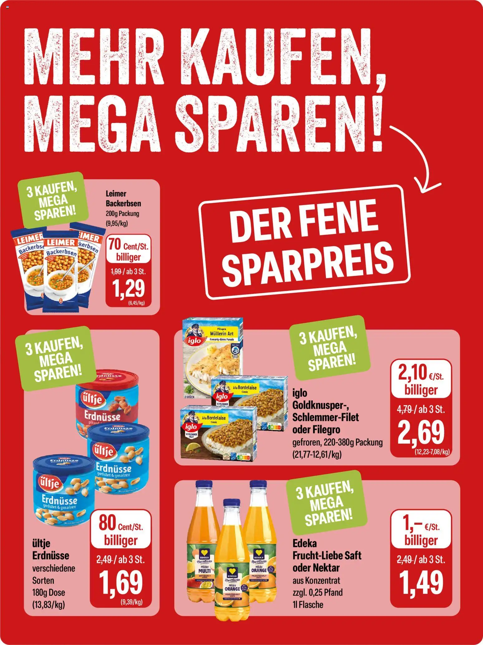 Feneberg Angebote – gültig ab 19.02.2026 | Seite: 10 | Produkte: Ultje erdnusse, Erdnüsse, Iglo, Saft