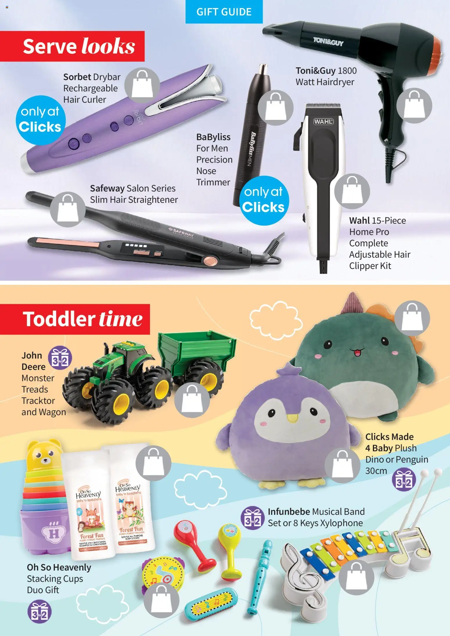 New Clicks catalogue – valid from 01.12.2025 | Page: 25 | Products: Hair straightener, Hair clipper, Shampoo, Conditioner