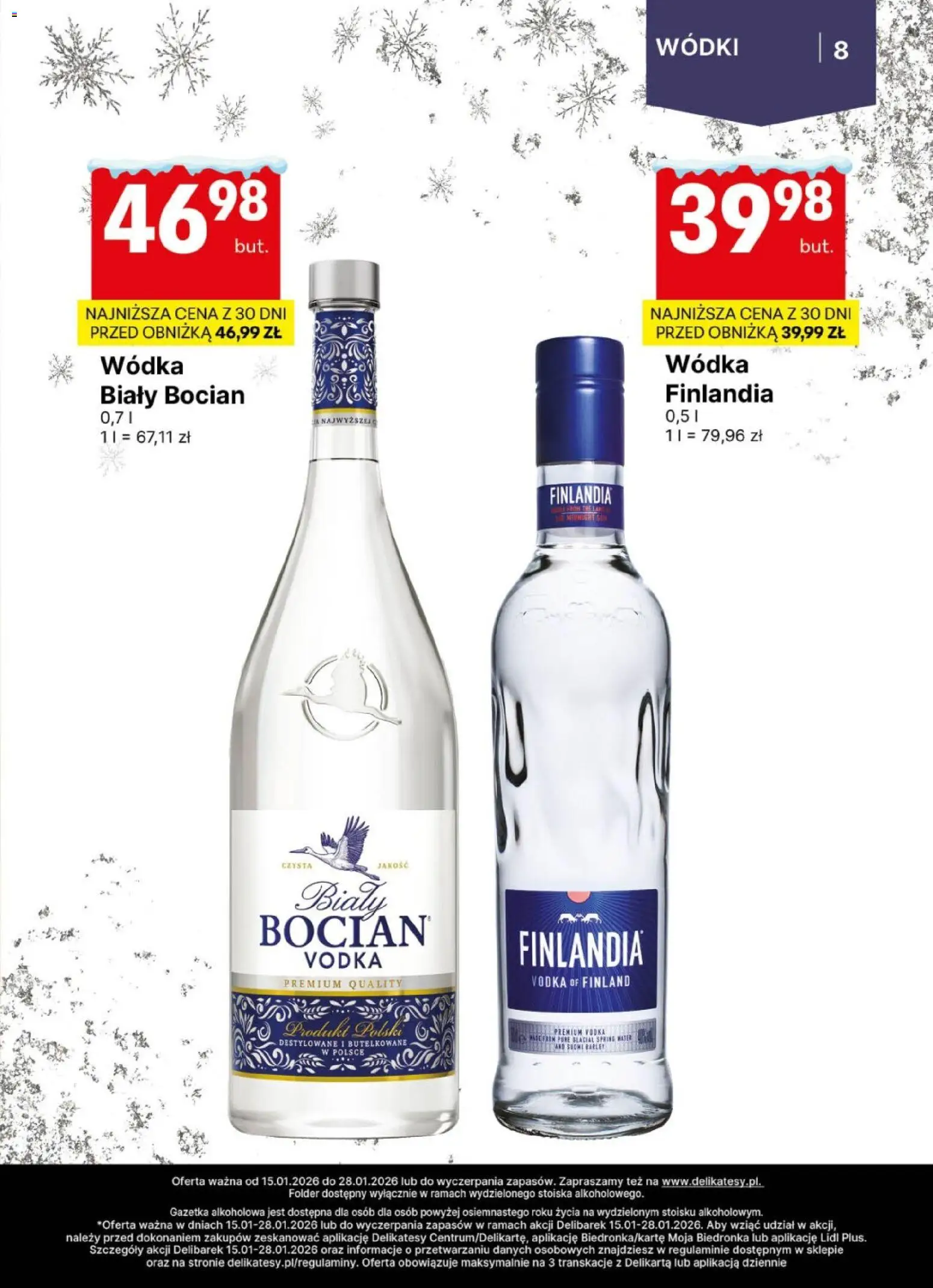 Delikatesy Centrum Gazetka - DeliBarek od 15.01.2026 | Strona: 8 | Produkty: Delikatesy, Vodka, Wódka
