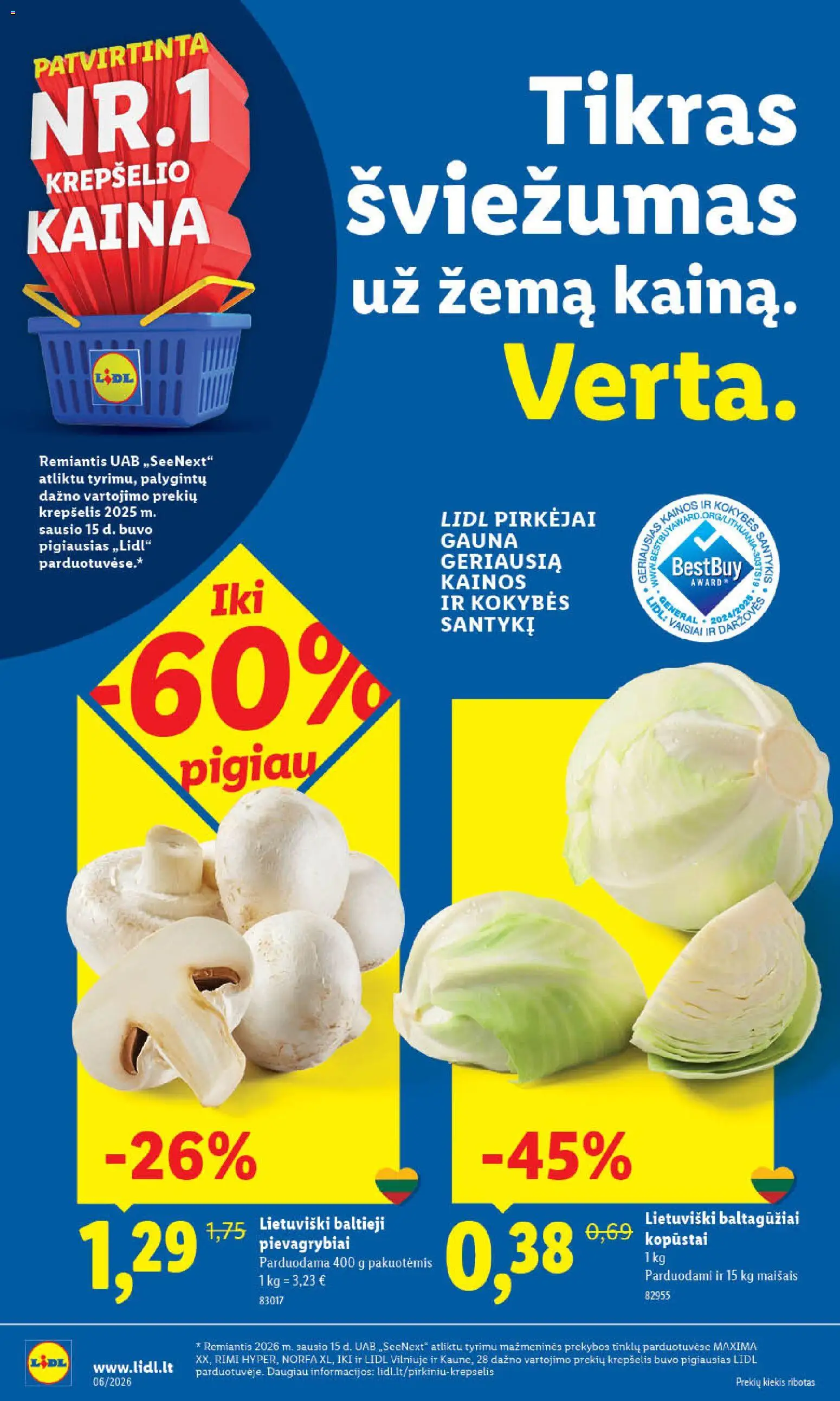 LIDL akcijos nuo 02.02.2026 | Puslapis: 38 | Prekių: Pievagrybiai, Krepšelis
