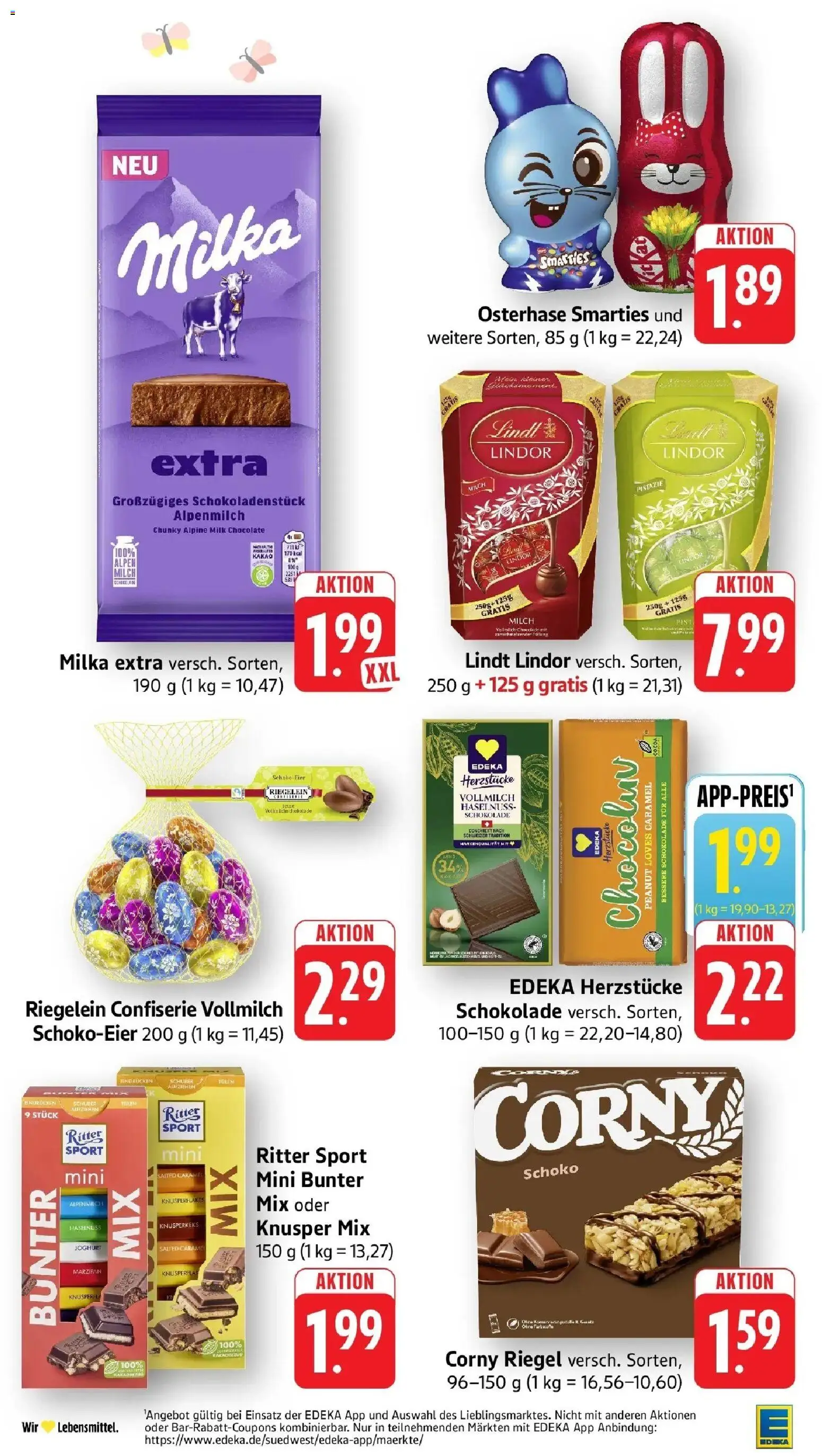 Edeka prospekt Piesport	 – gültig ab 22.03.2026 | Seite: 26 | Produkte: Milch, Schokolade, Milka, Lindt