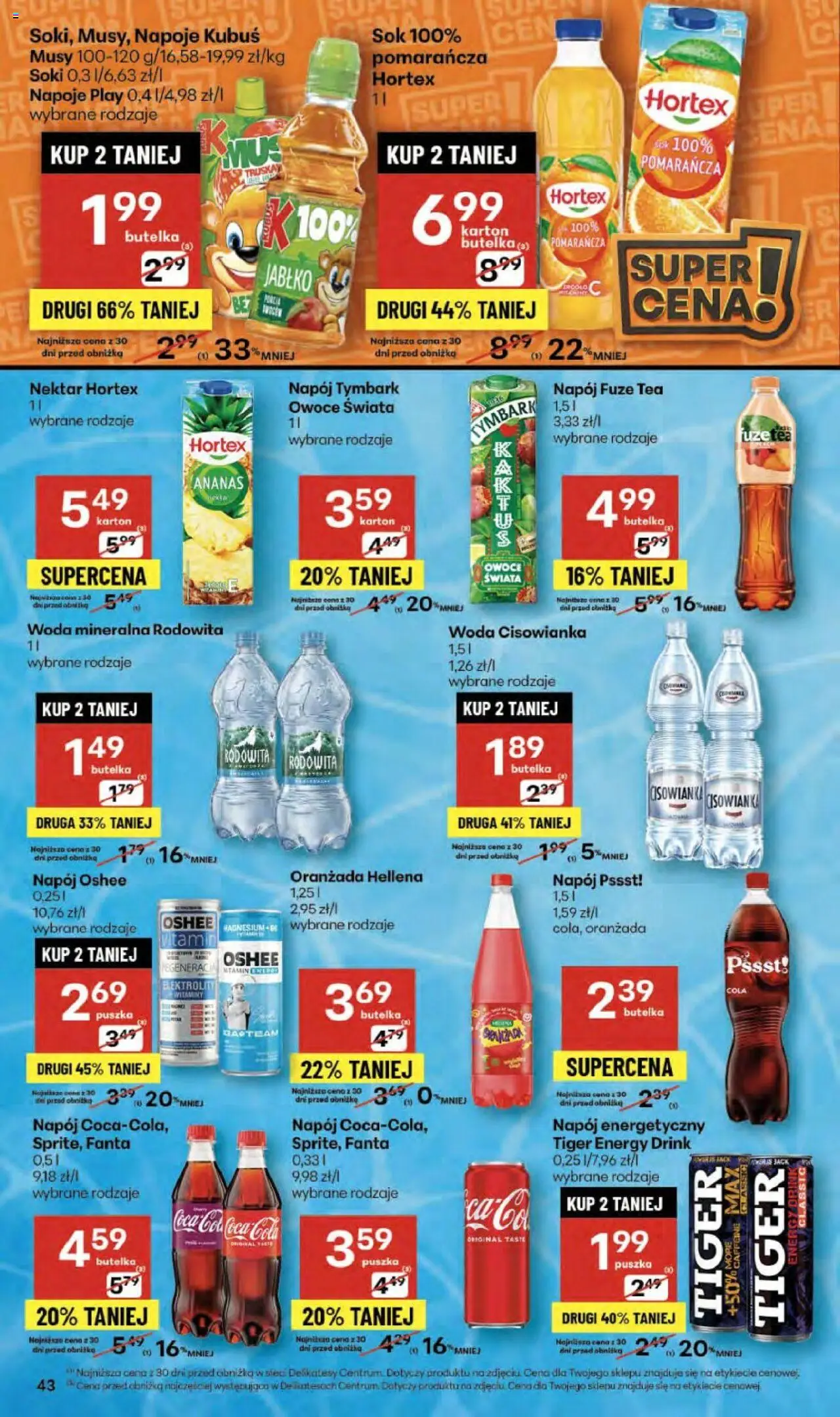 Delikatesy Centrum Gazetka od 02.10.2025 | Strona: 43 | Produkty: Soki, Delikatesy, Sok, Woda