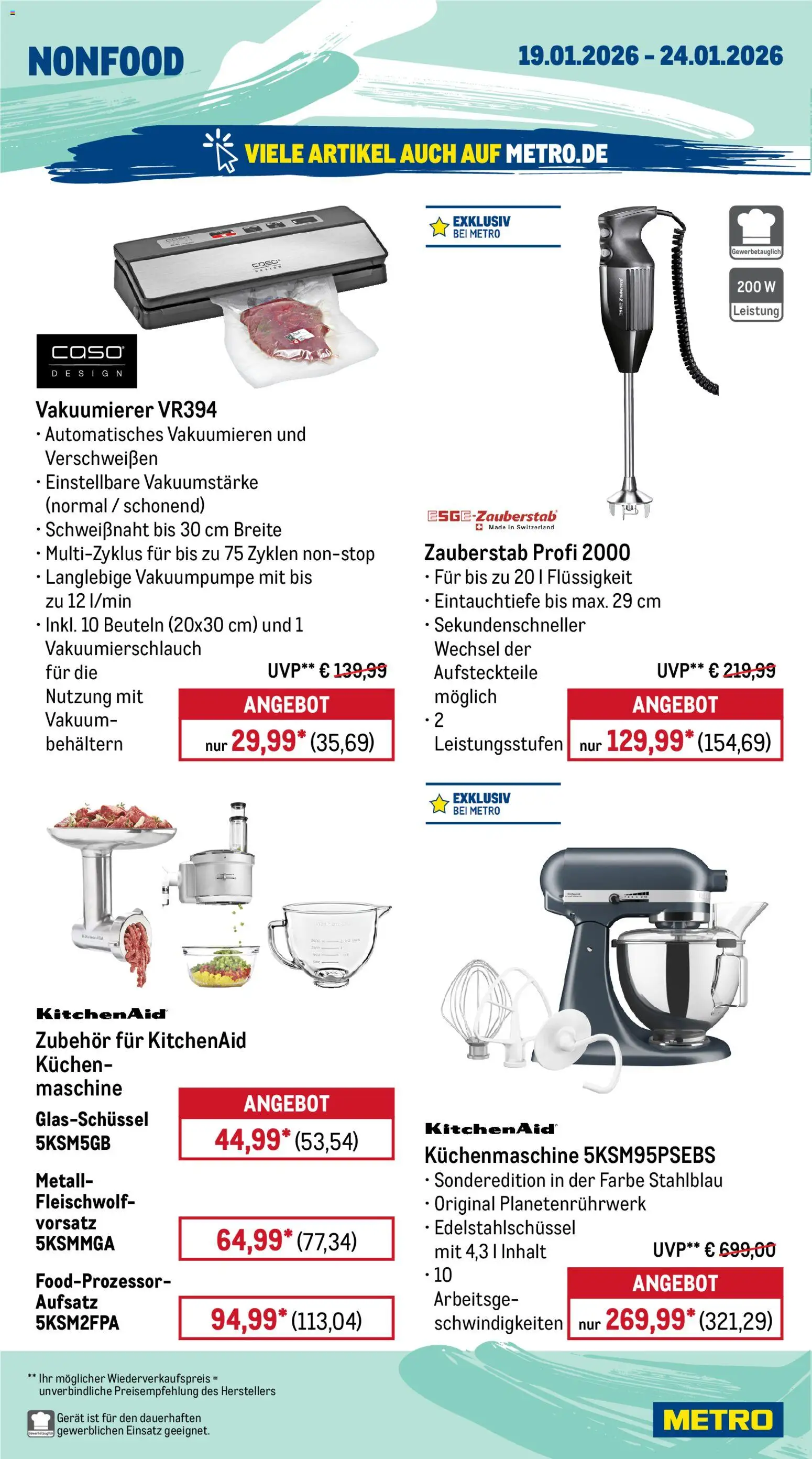 Metro Prospekt 	 – gültig ab 19.01.2026 | Seite: 20 | Produkte: Vakuumierer, Kuchen
