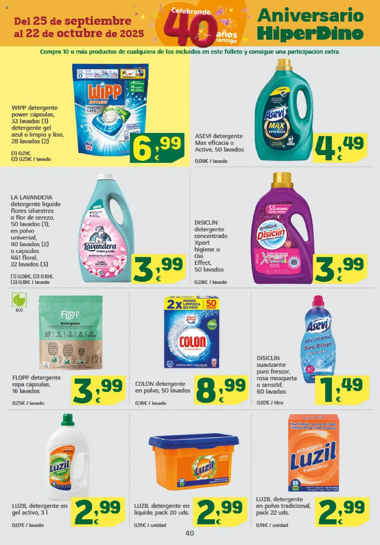 HiperDino folleto │ válido desde el 09.10.2025 | Página: 40 | Productos: Polvo, Detergente, Ropa, Suavizante