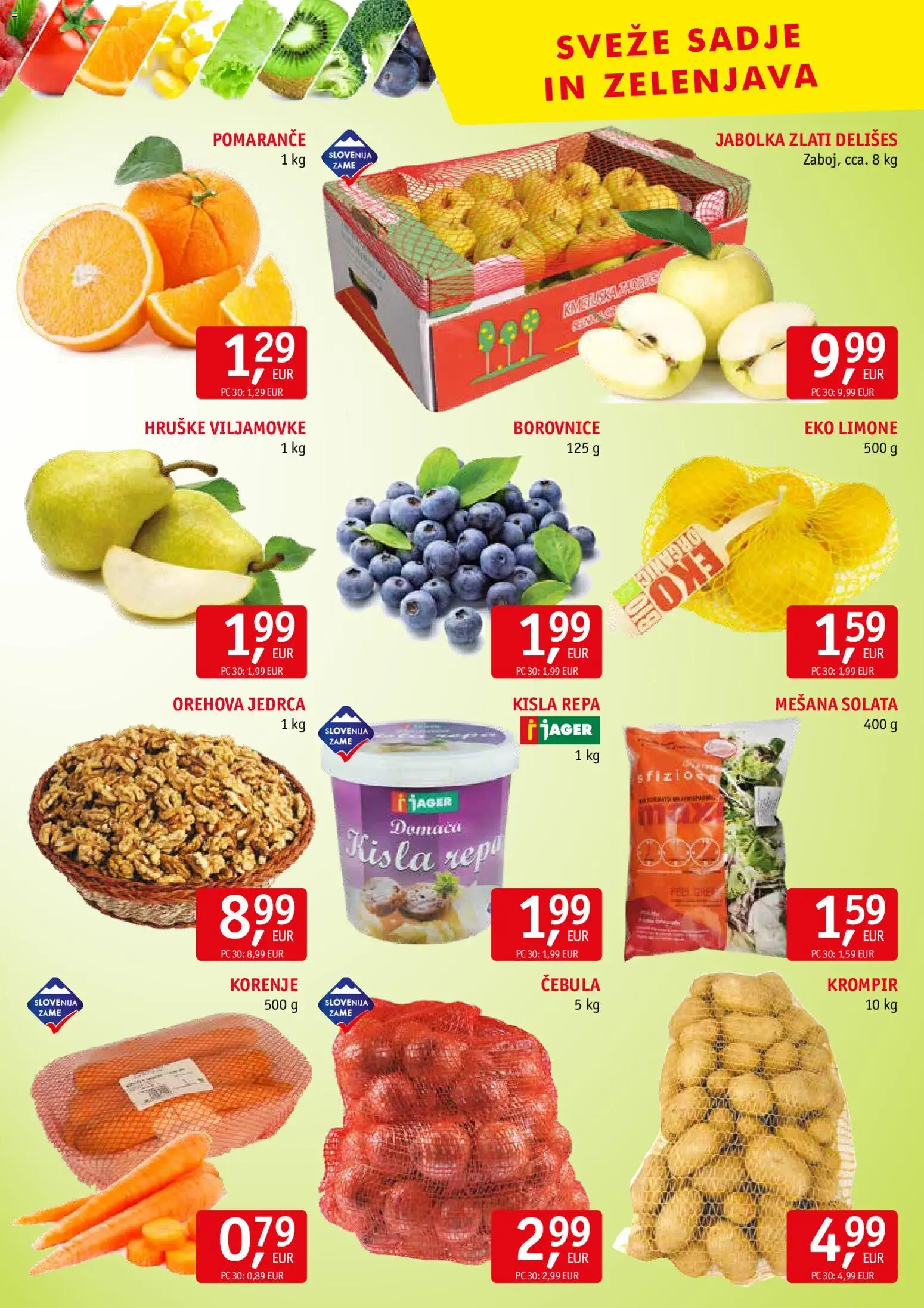Novi Jager katalog ponudbe – veljaven od 07.01.2026 | Stran: 8 | Izdelki: Borovnice, Solata, Zelenjava, Hruške