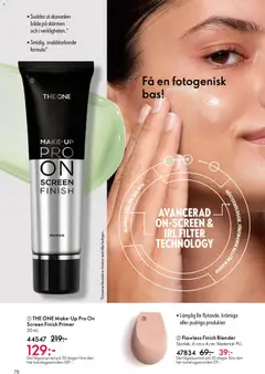 THE ONE Make-Up Pro On Screen Finish Primer, Screen Finish Primer 30 ml. - Förhandsvisning av reklamblad från butik Oriflame aktuell från 10.12.2025 | Sida: 78