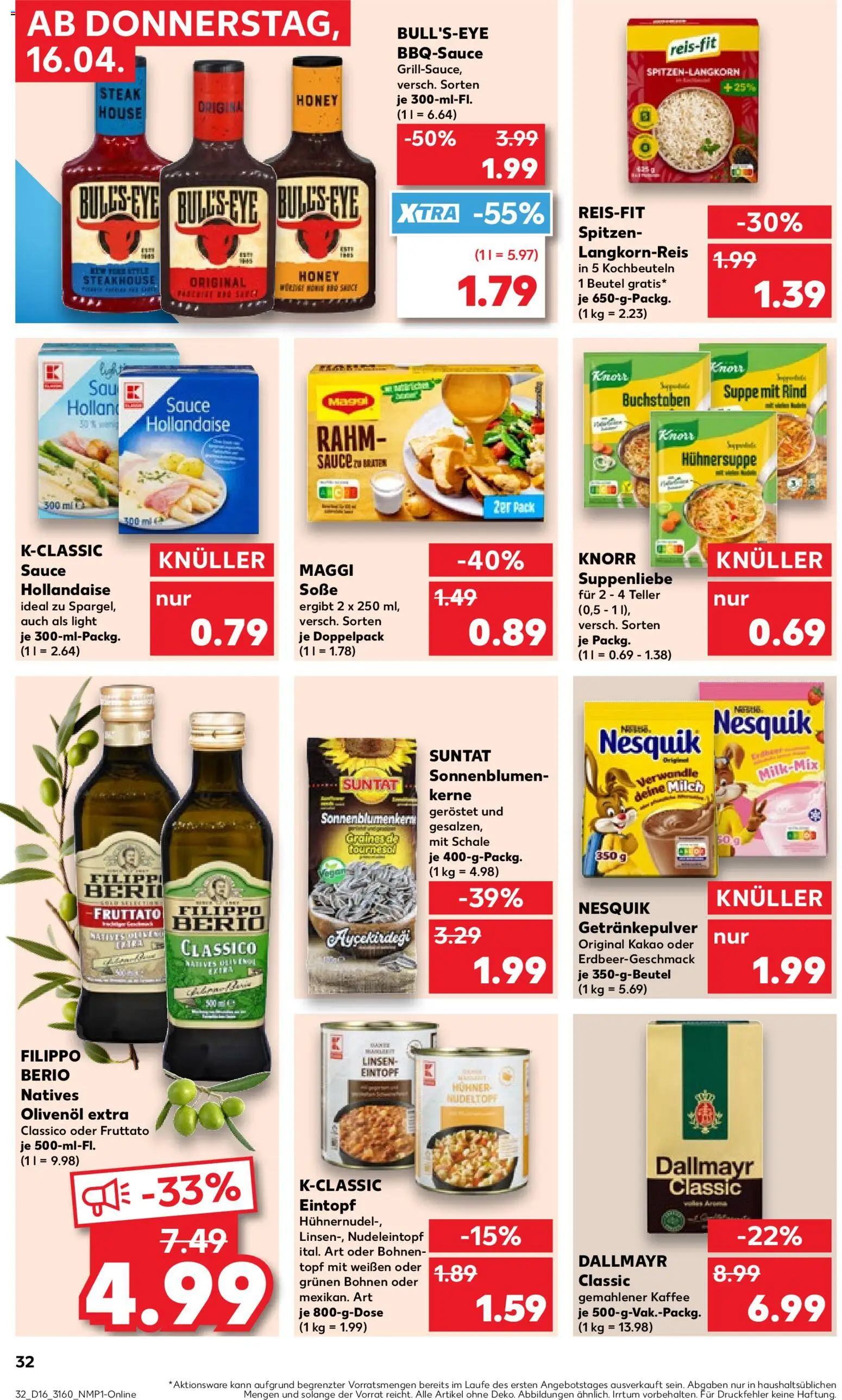 Kaufland Prospekt Rostock	 – gültig ab 16.04.2026 | Seite: 32 | Produkte: Maggi, Milch, Kaffee, Steak