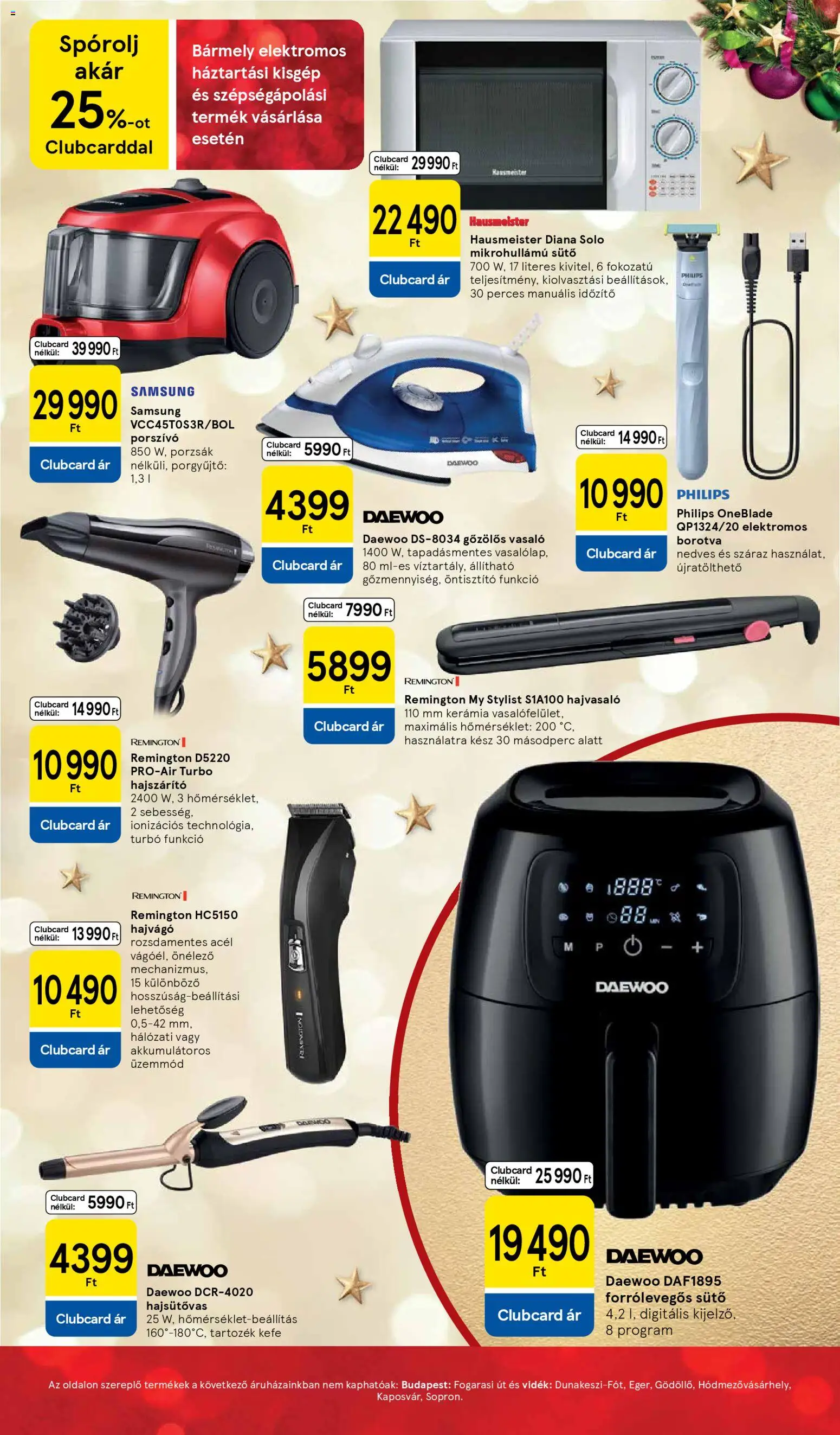 Tesco akciós ujság - amely érvényes a következő dátumtól: 26.11.2025 | Oldal: 29 | Termékek: Hajvágó, Sütő, Hajsütővas, Kefe